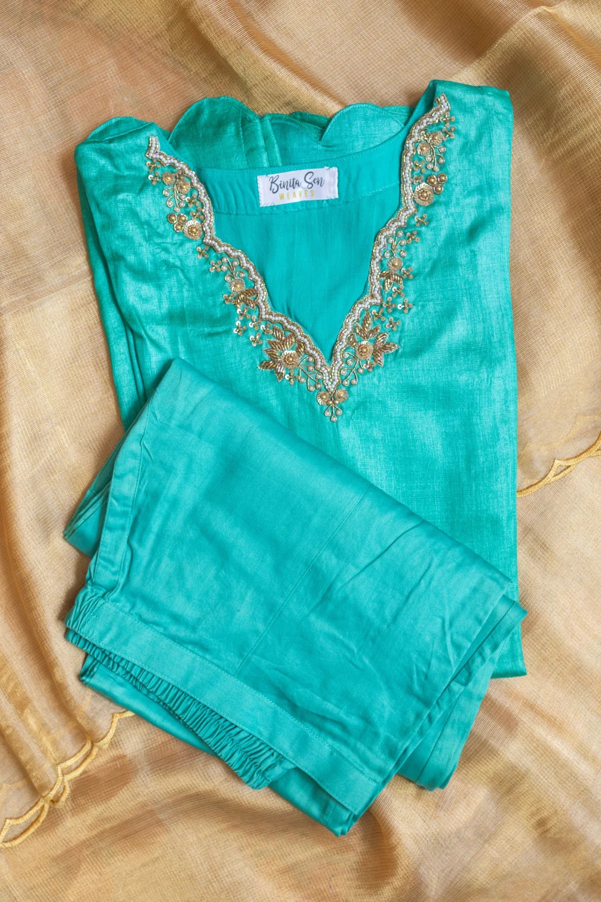 Zardosi Co-ord Sets - Skyblue