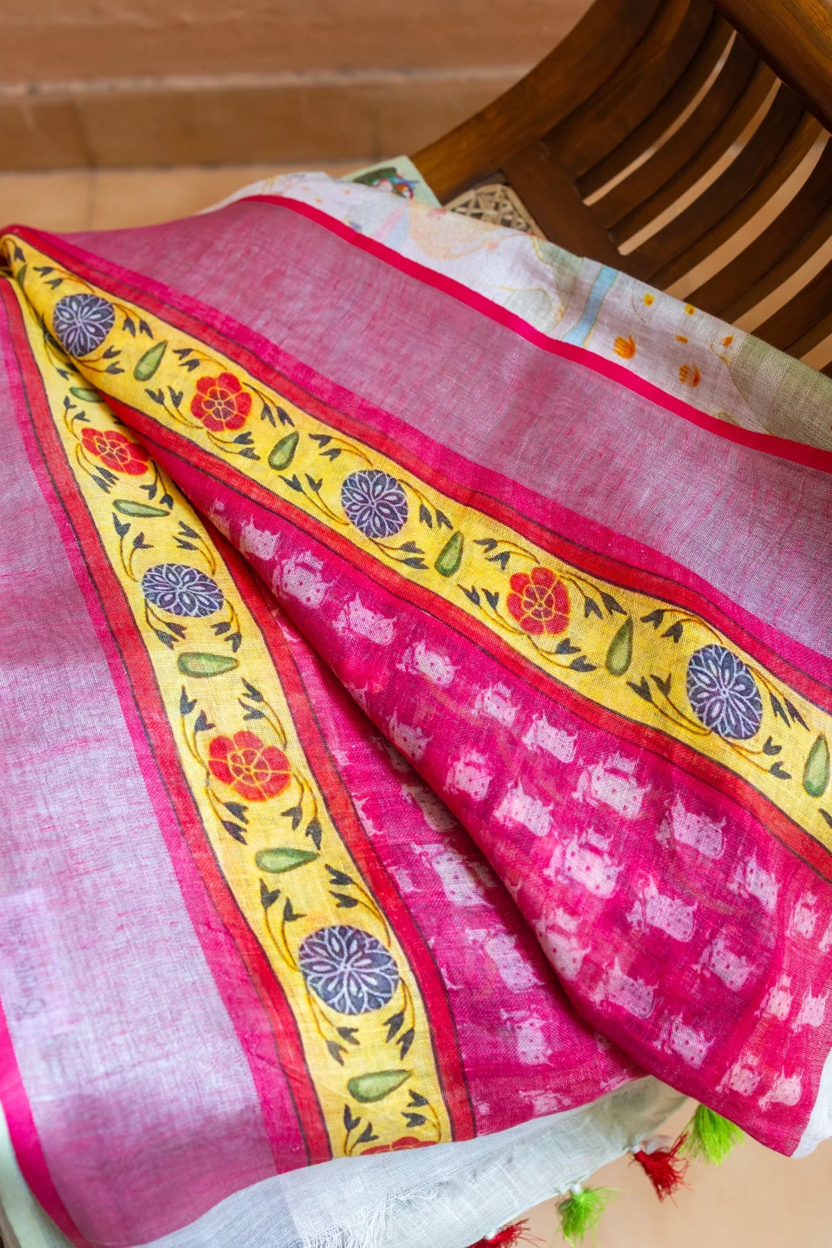 Printed Linen Cotton - Yellow 1