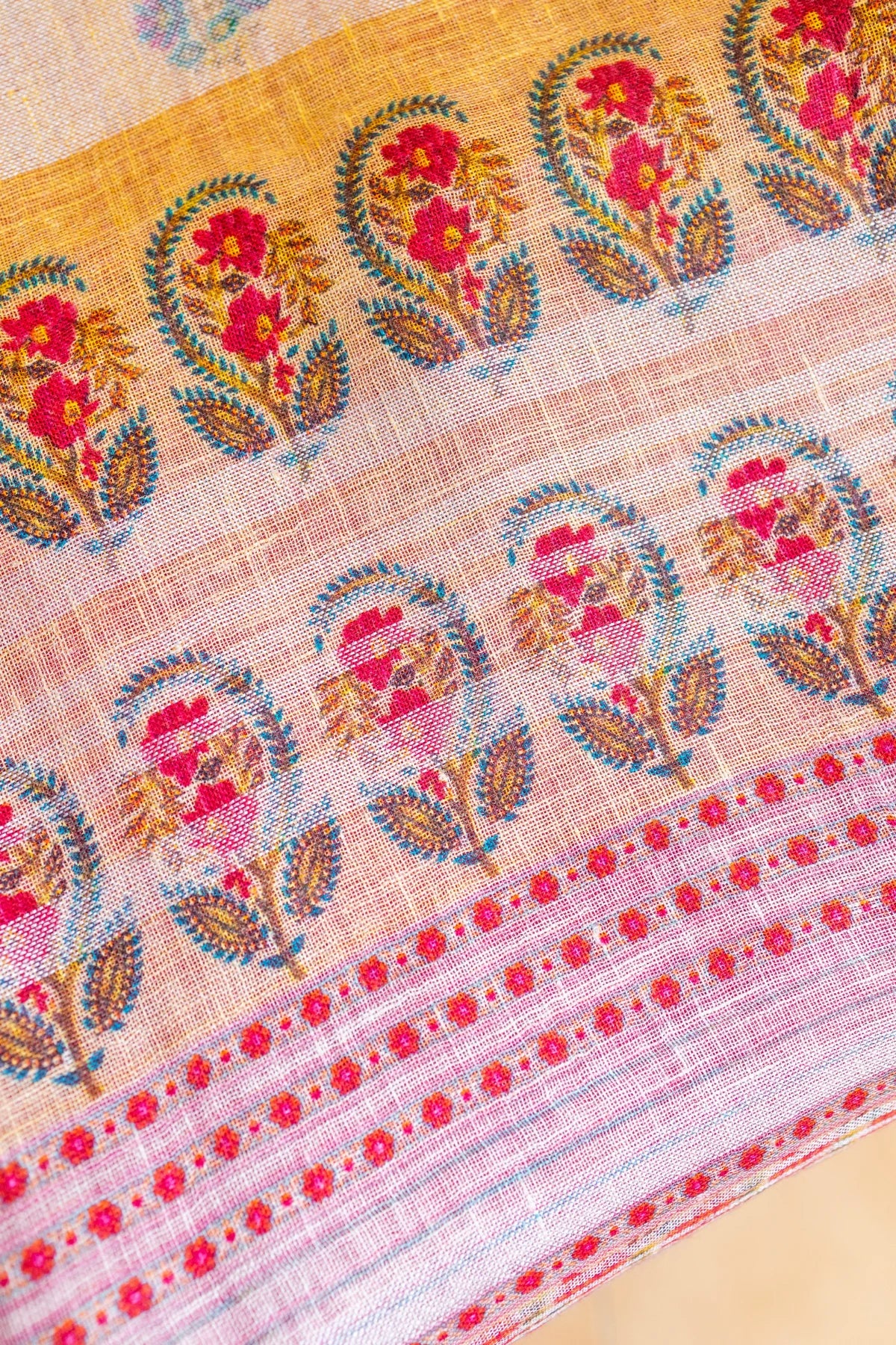 Printed Linen Cotton - Yellow 1