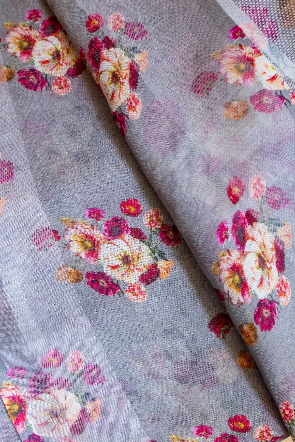 Printed Linen Cotton - Grey