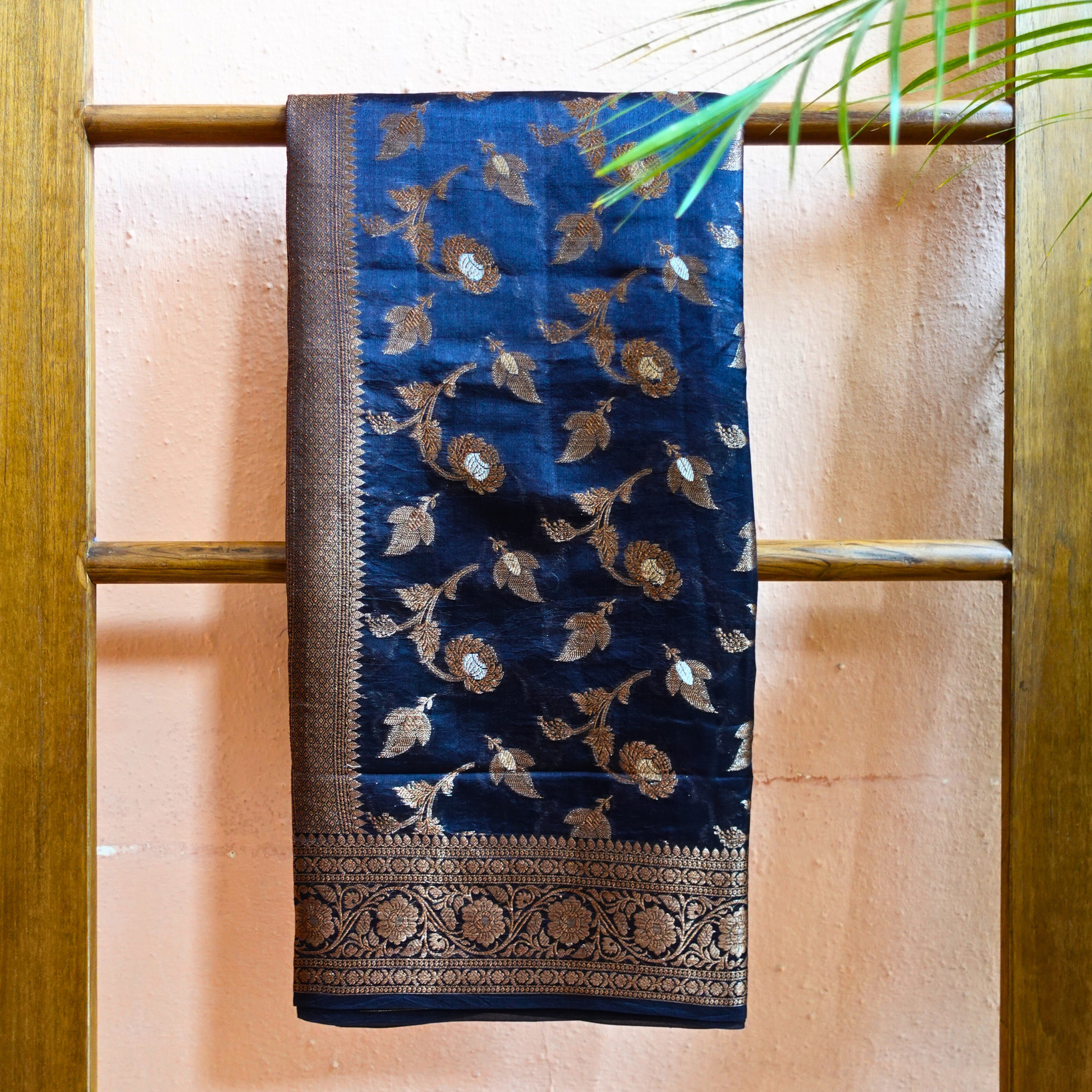 Garden Glory - Black Banarasi Silk Sarees