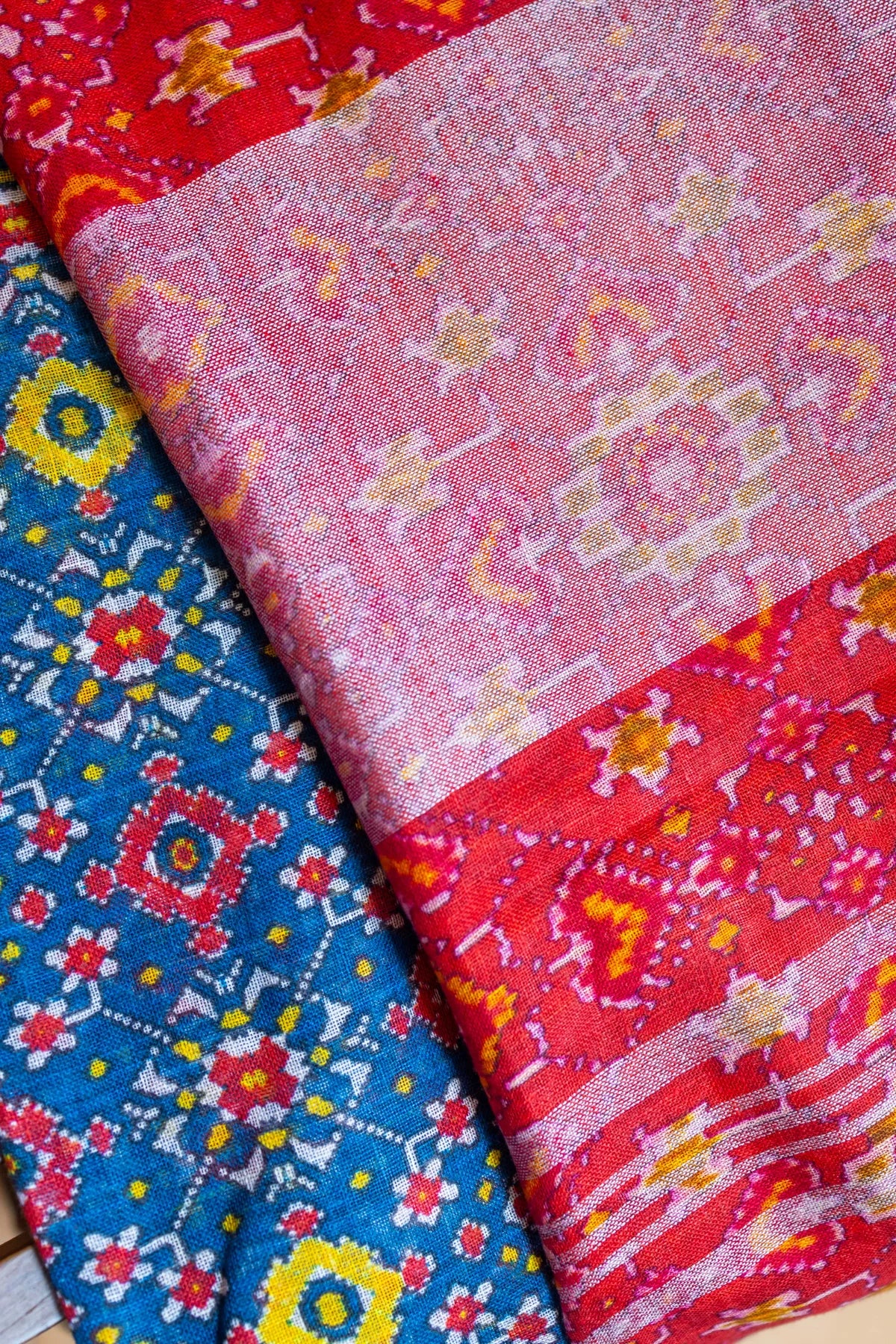 Printed Linen Cotton - Red 1