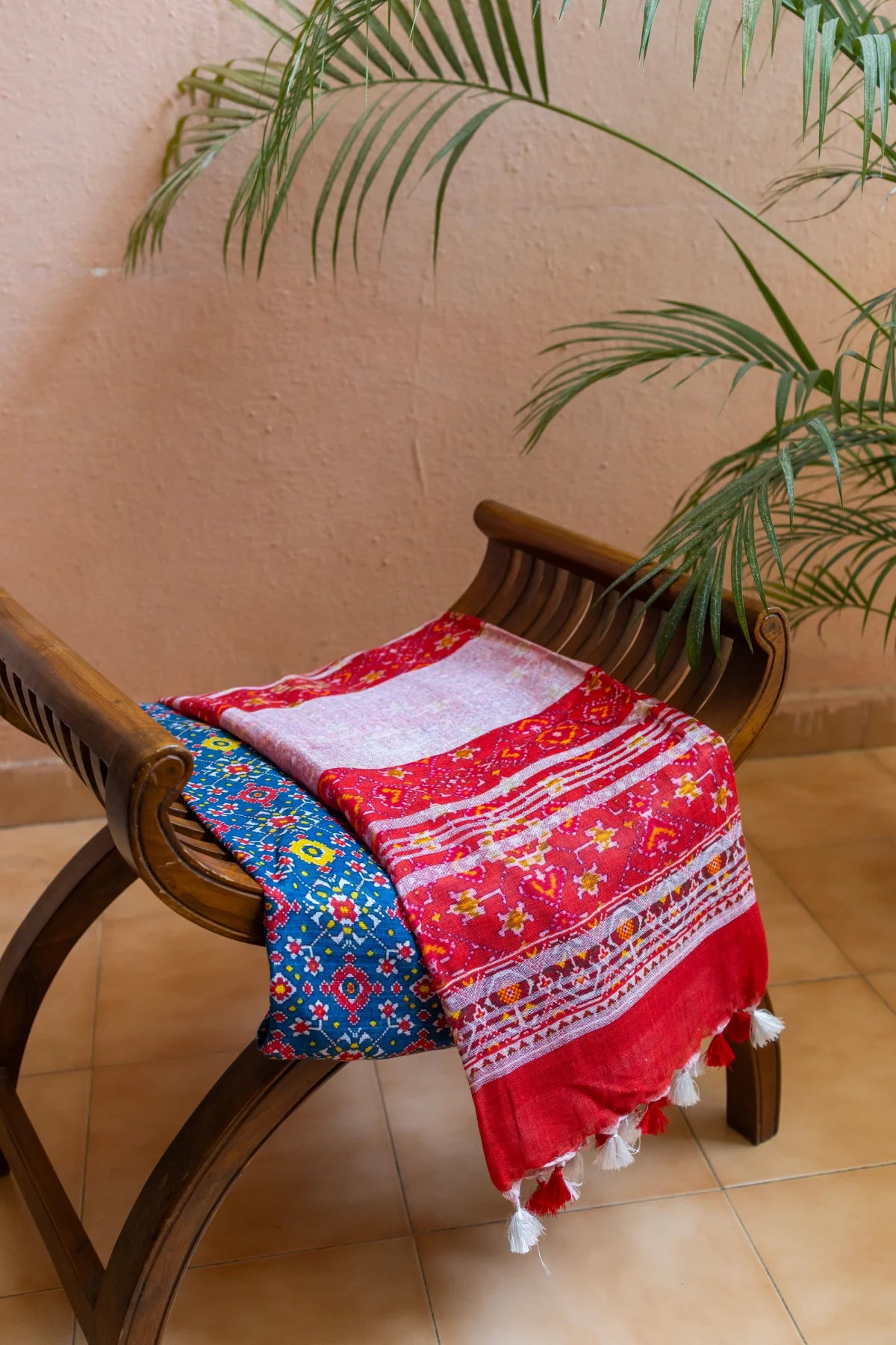 Printed Linen Cotton - Red 1