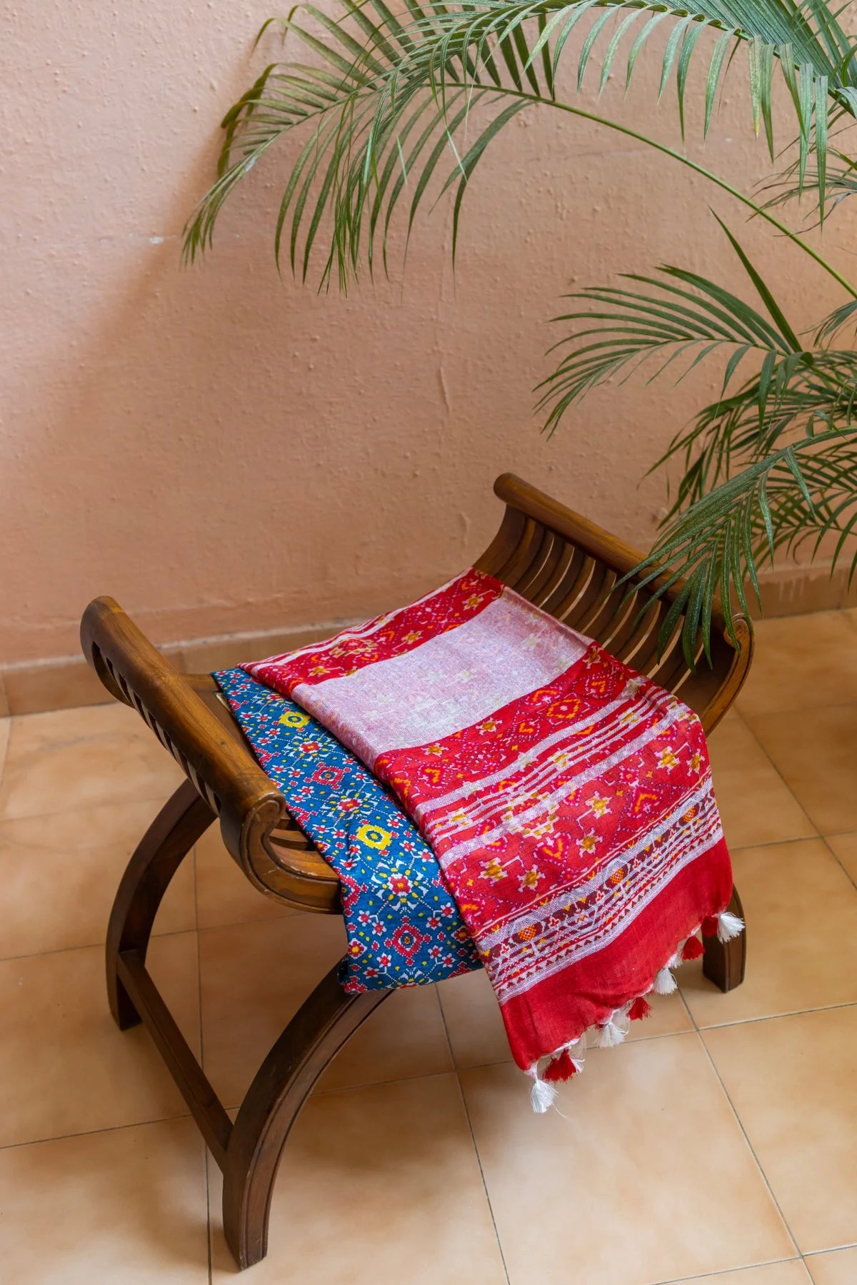 Printed Linen Cotton - Red 1