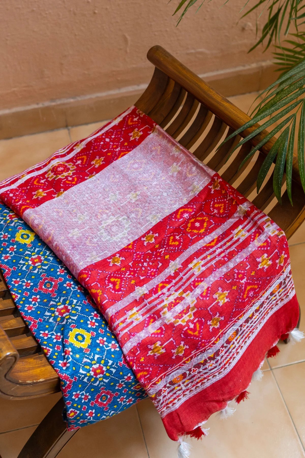 Printed Linen Cotton - Red 1