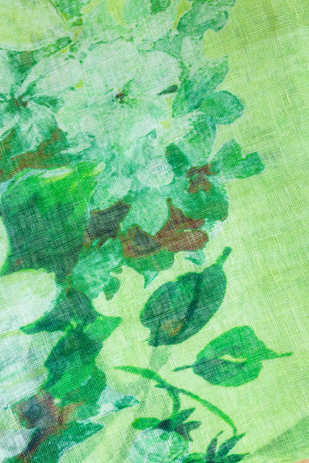 Printed Linen Cotton - Green 1