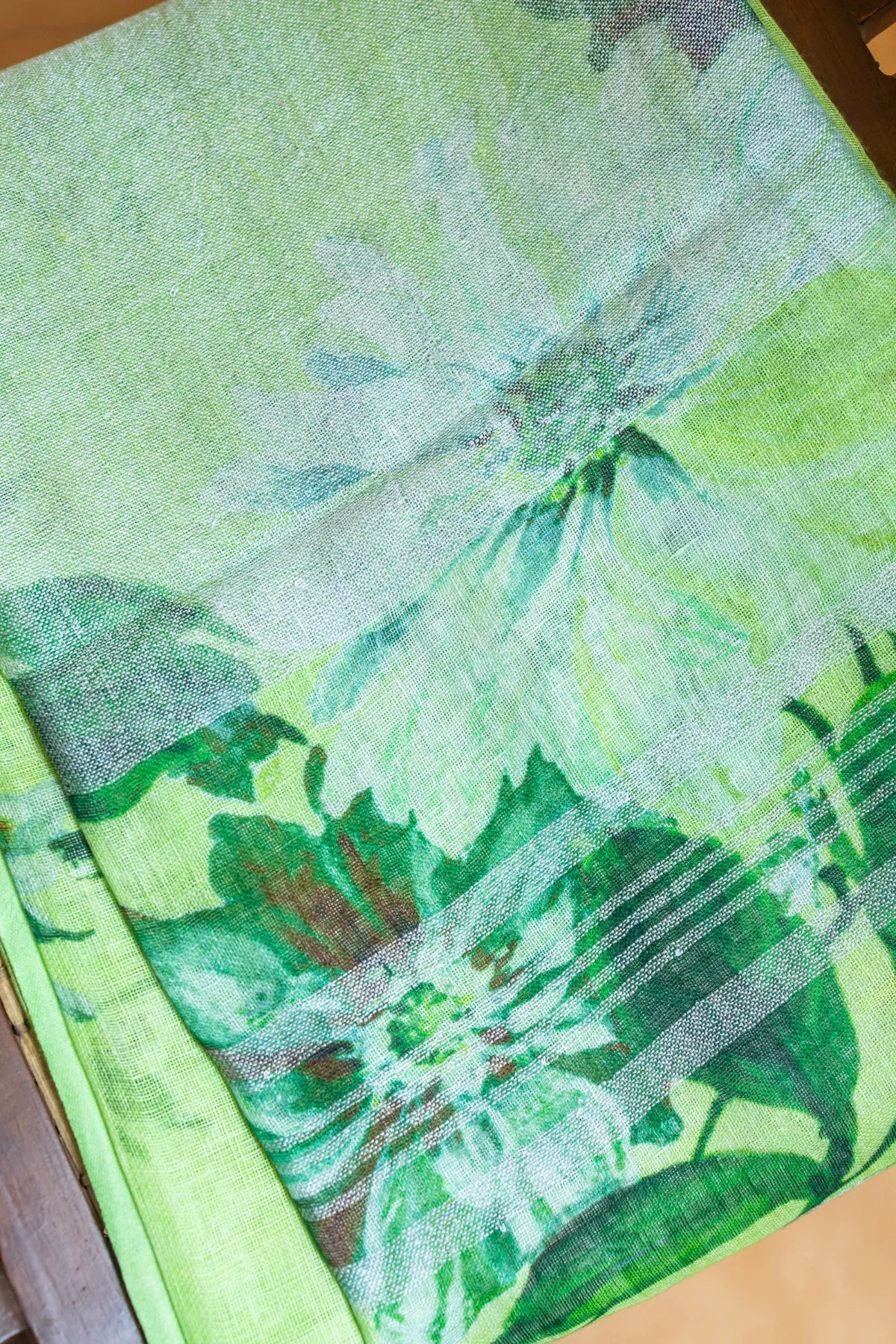 Printed Linen Cotton - Green 1