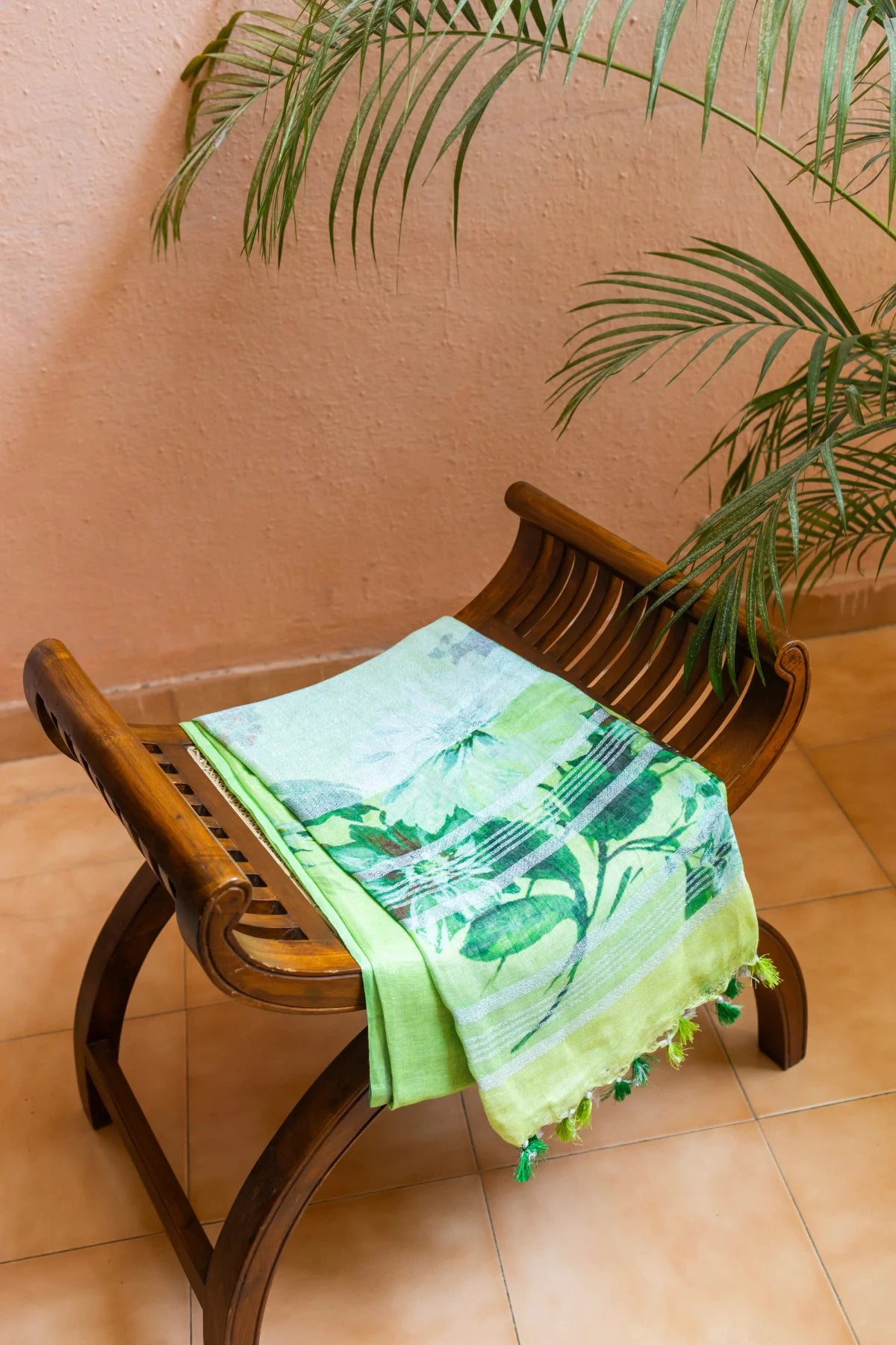 Printed Linen Cotton - Green 1