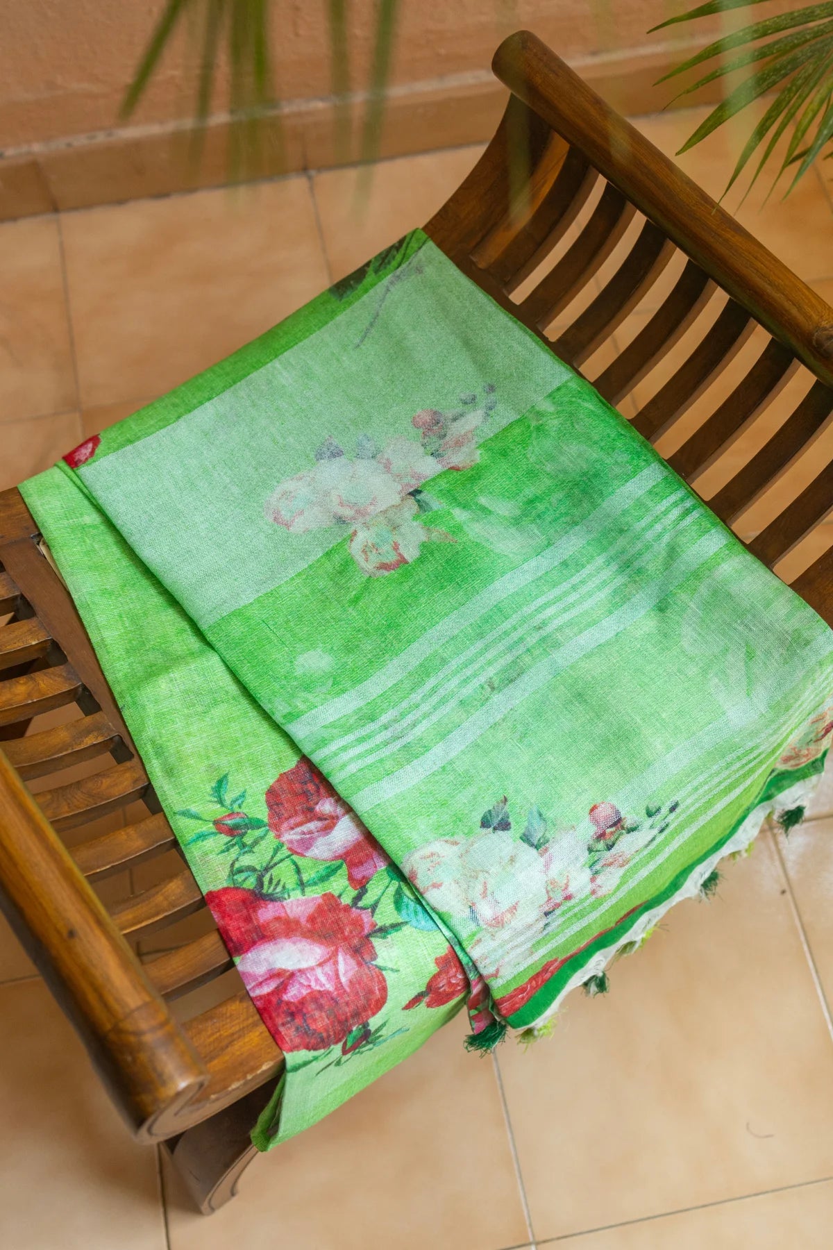 Printed Linen Cotton - Green 2