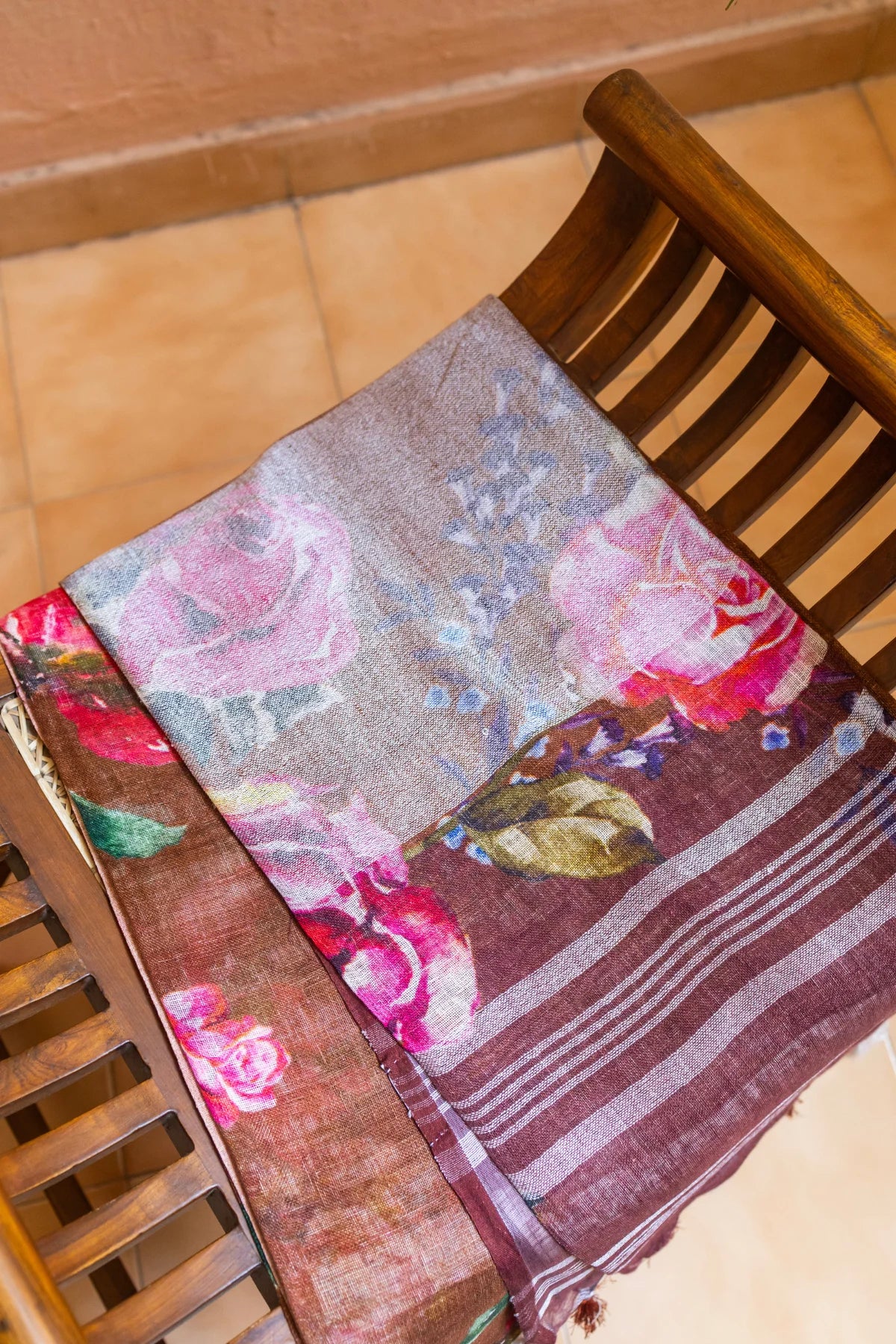 Printed Linen Cotton - Brown 1