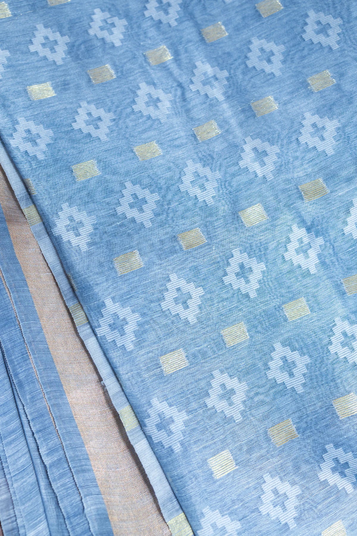 Linen Silk Sarees - Skyblue 2