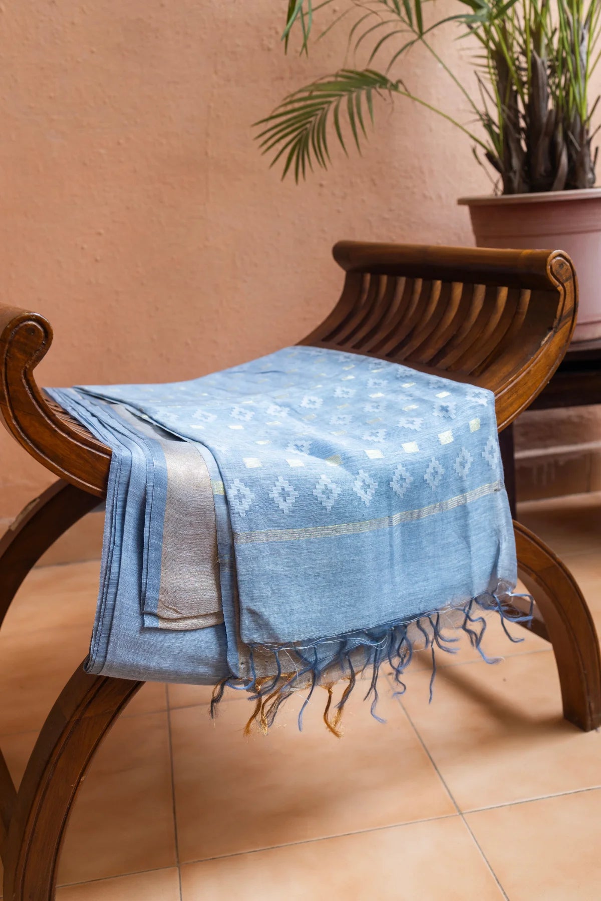 Linen Silk Sarees - Skyblue 2