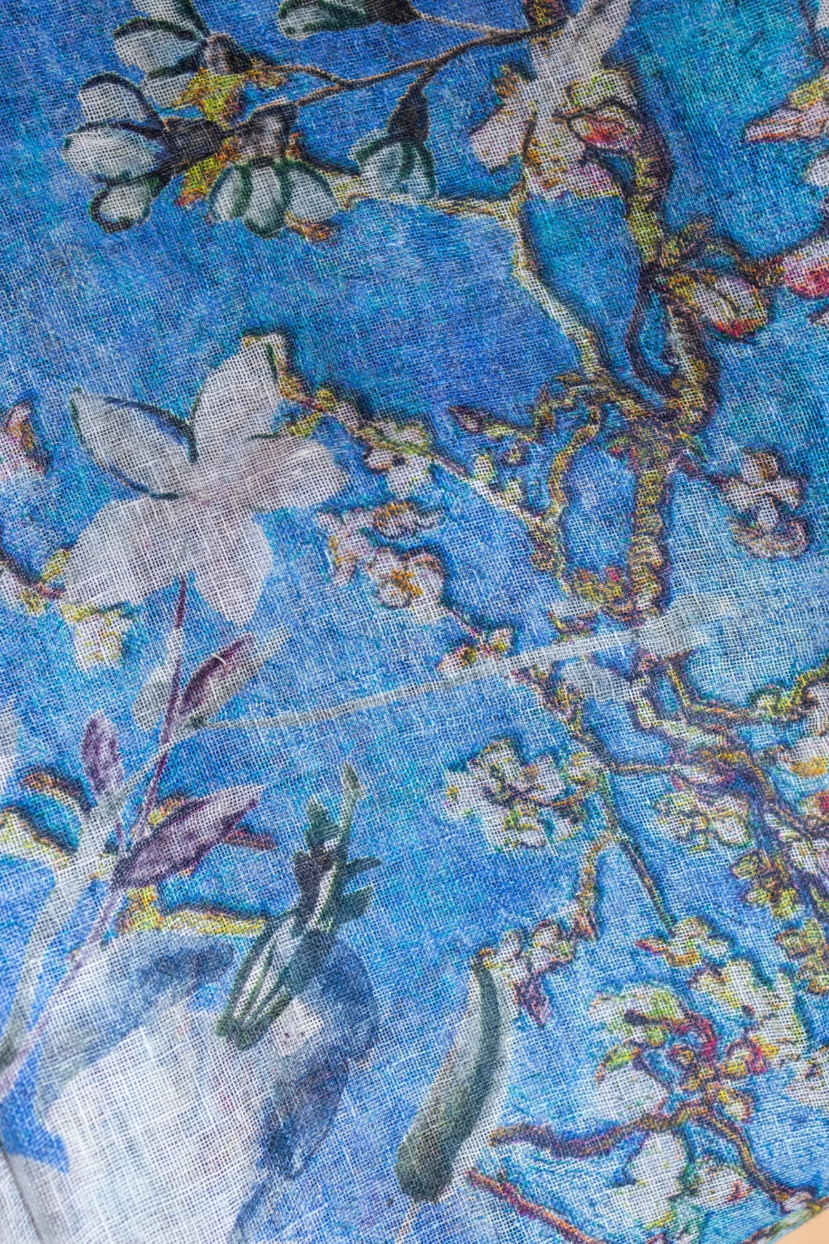 Printed Linen Cotton - Skyblue 1