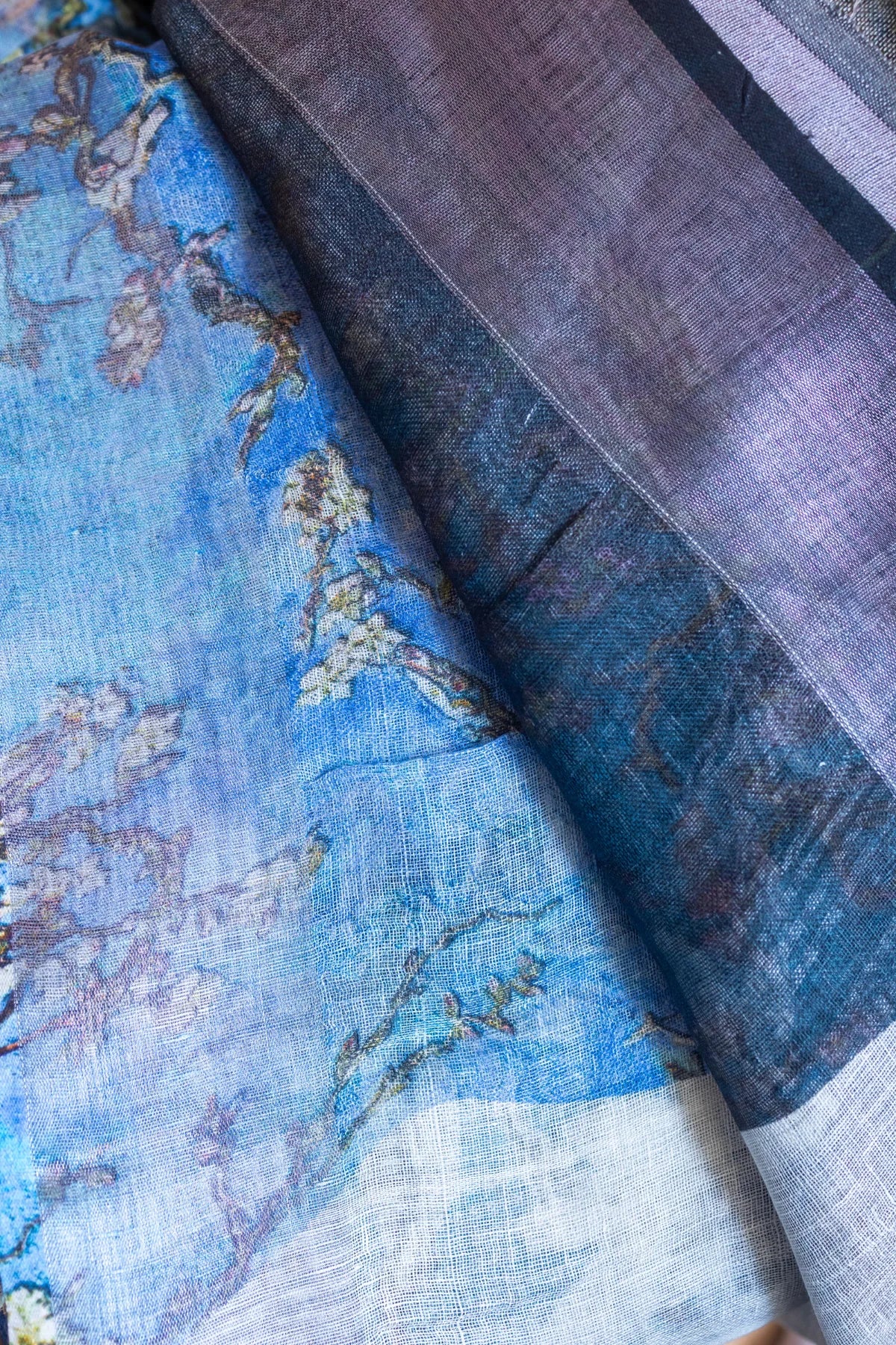 Printed Linen Cotton - Skyblue 1