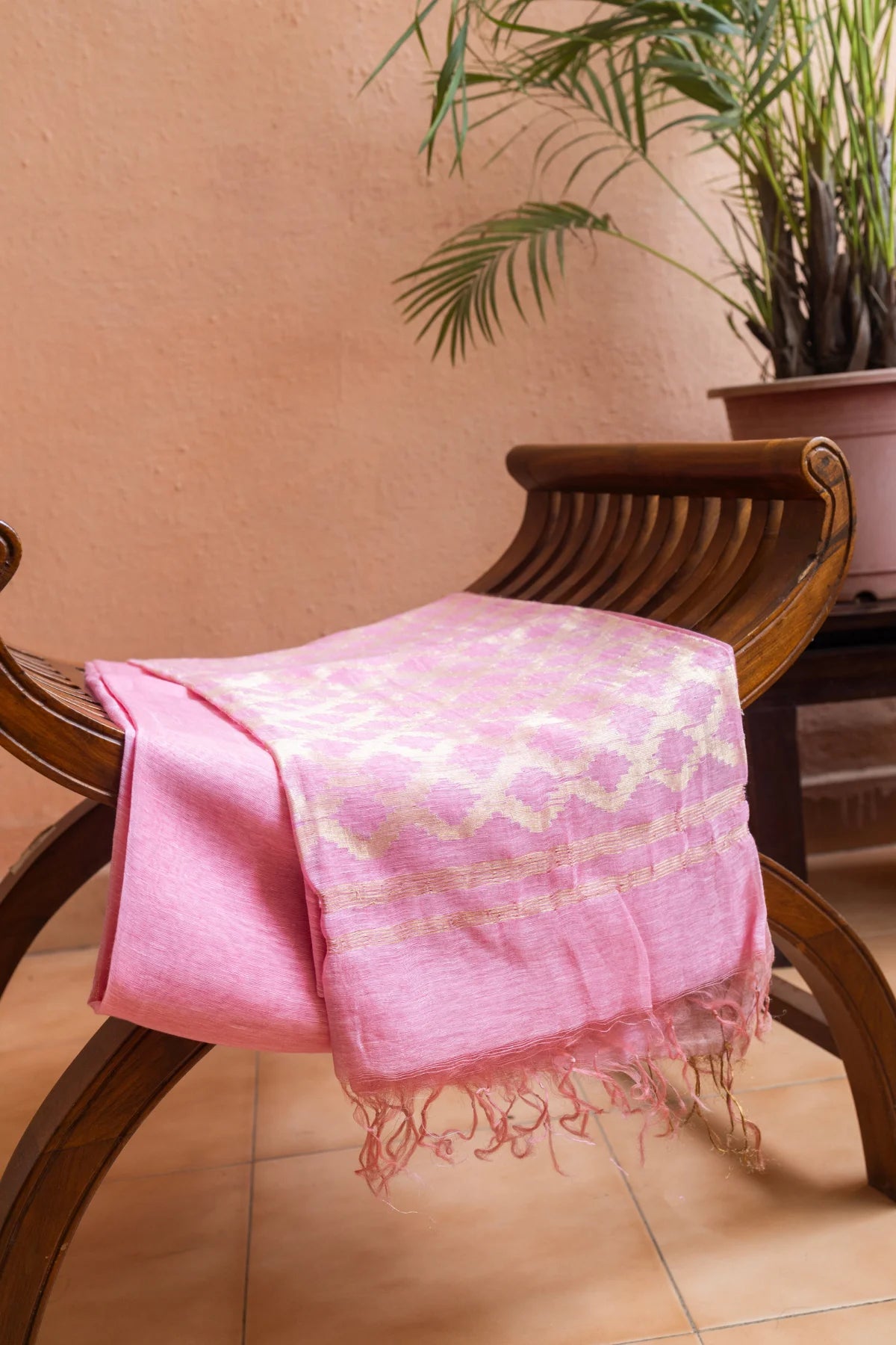 Linen Silk Sarees - Pink 4