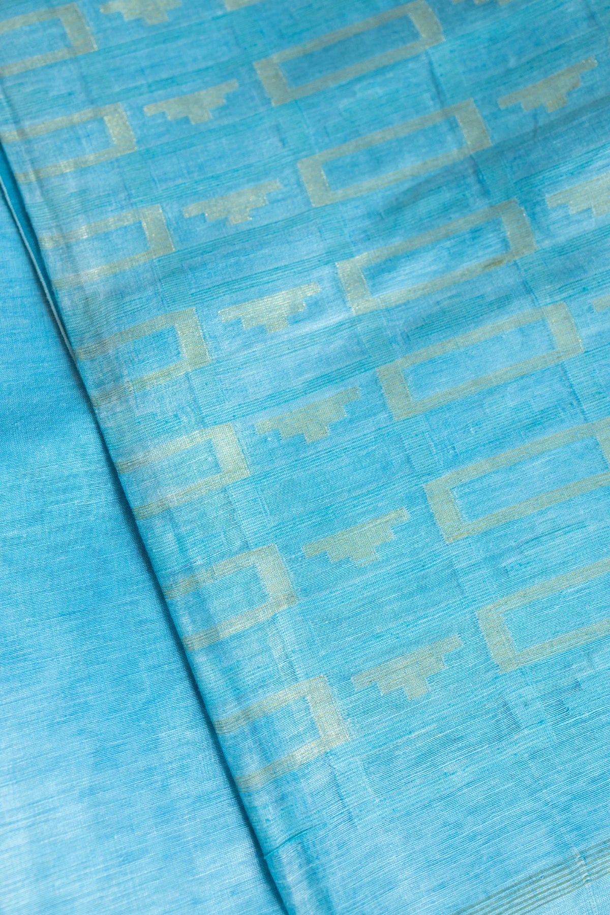 Linen Silk Sarees - Skyblue