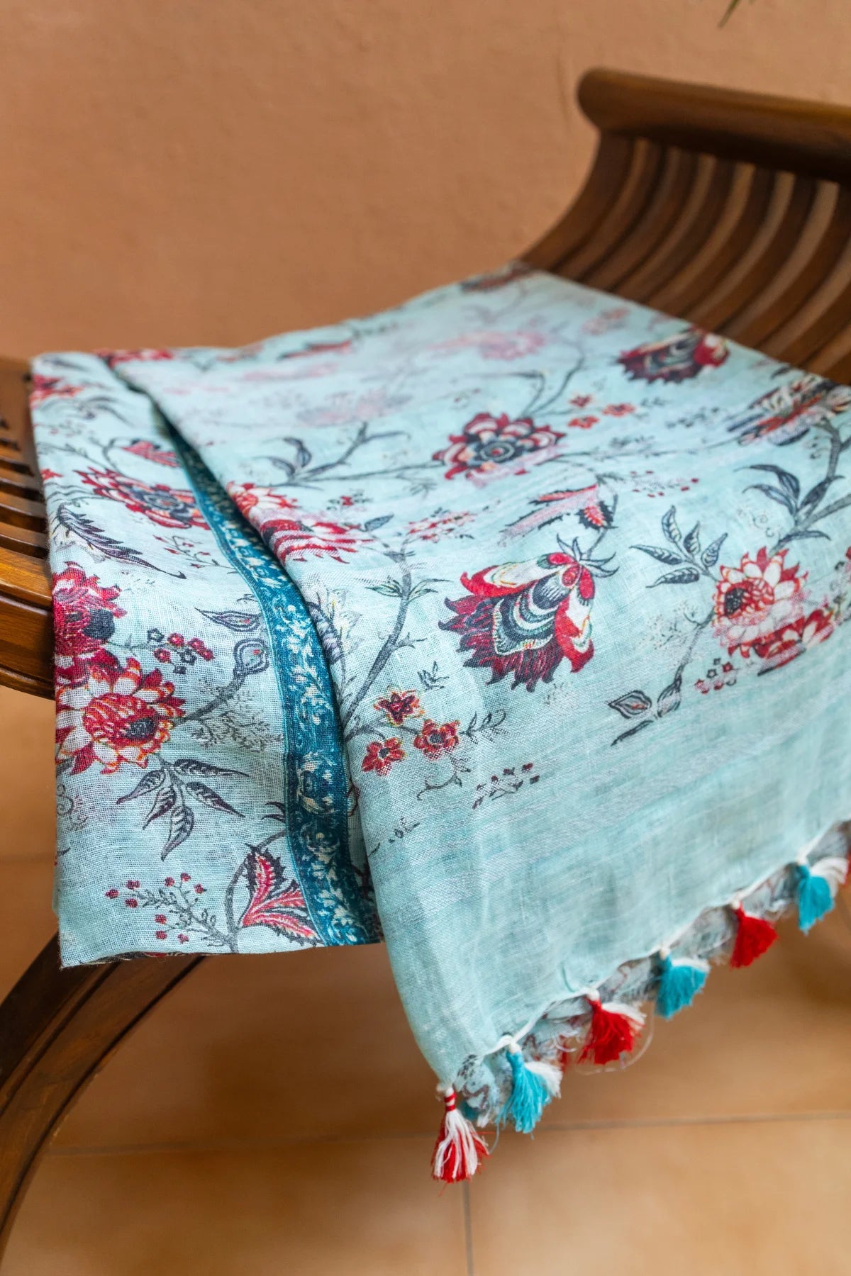 Printed Linen Cotton - Skyblue 2