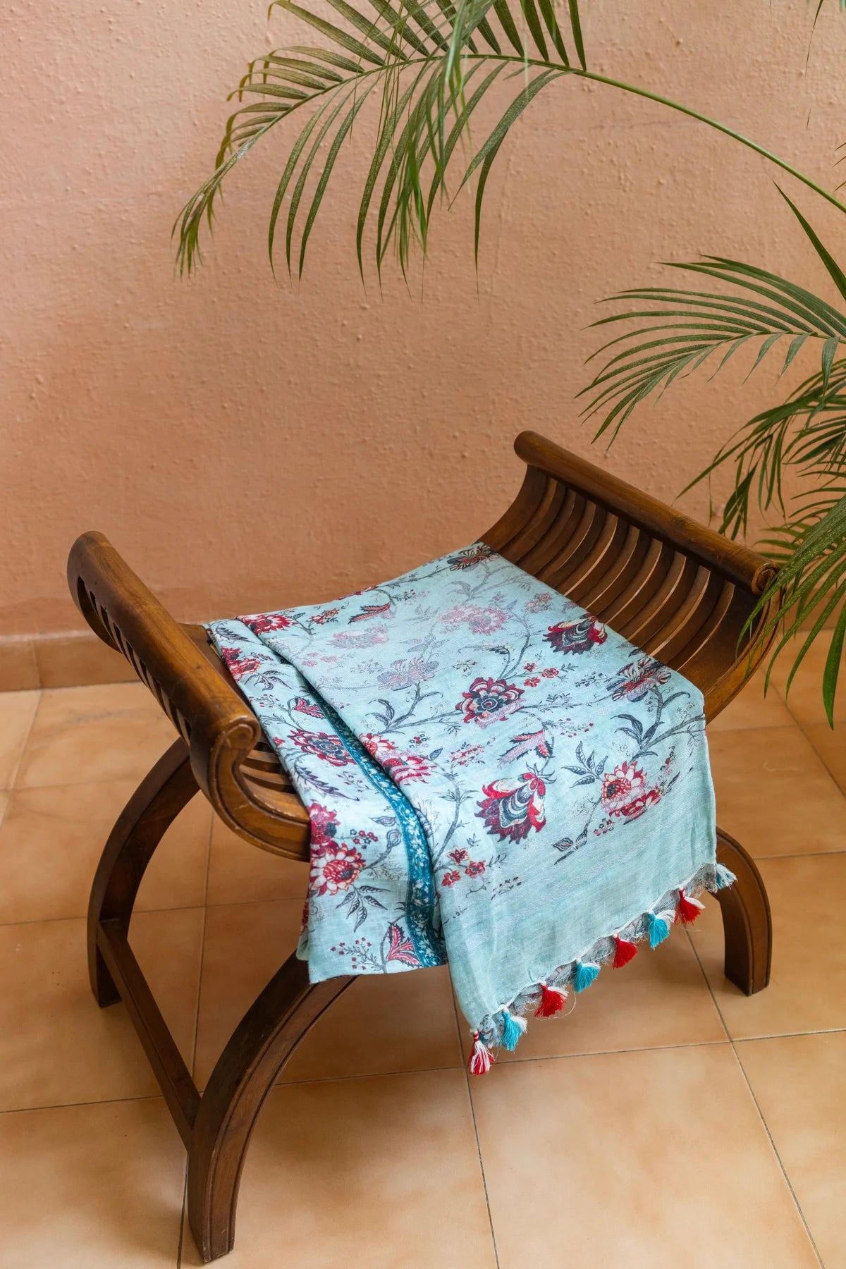 Printed Linen Cotton - Skyblue 2