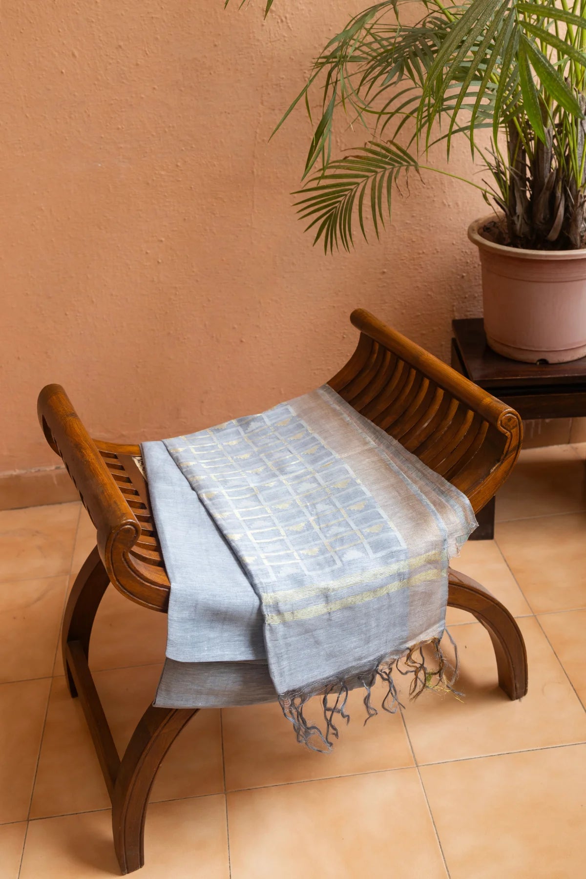 Linen Silk Sarees - Grey