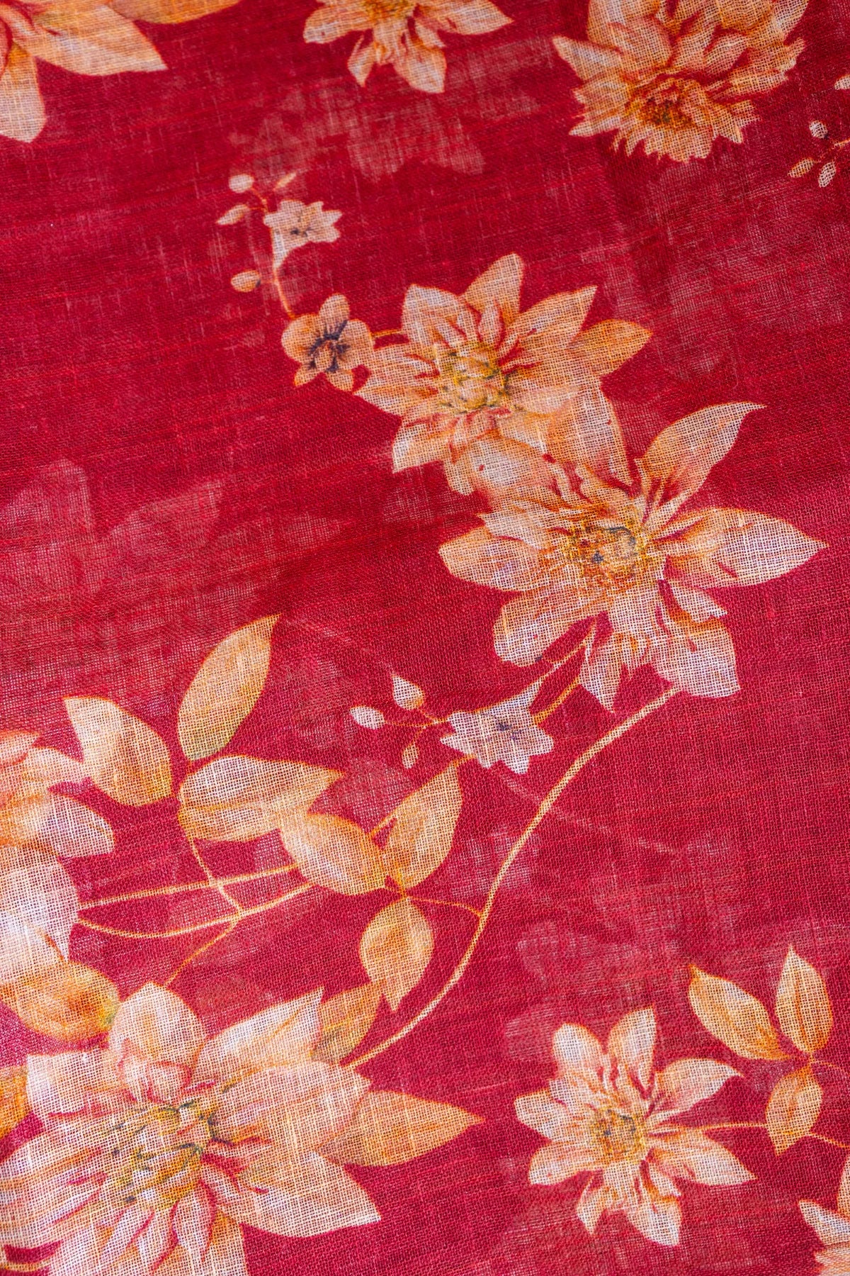 Printed Linen Cotton - Red 2