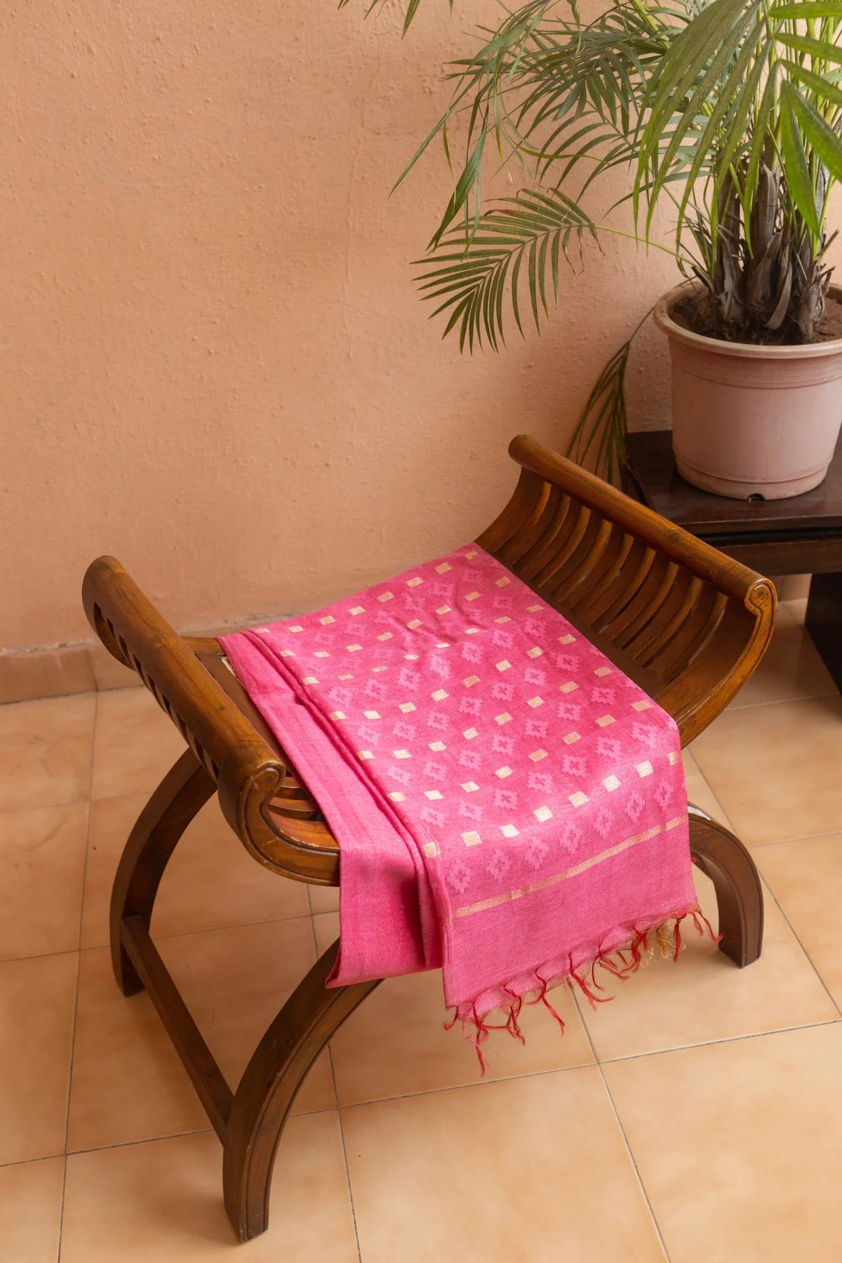 Linen Silk Sarees- Pink