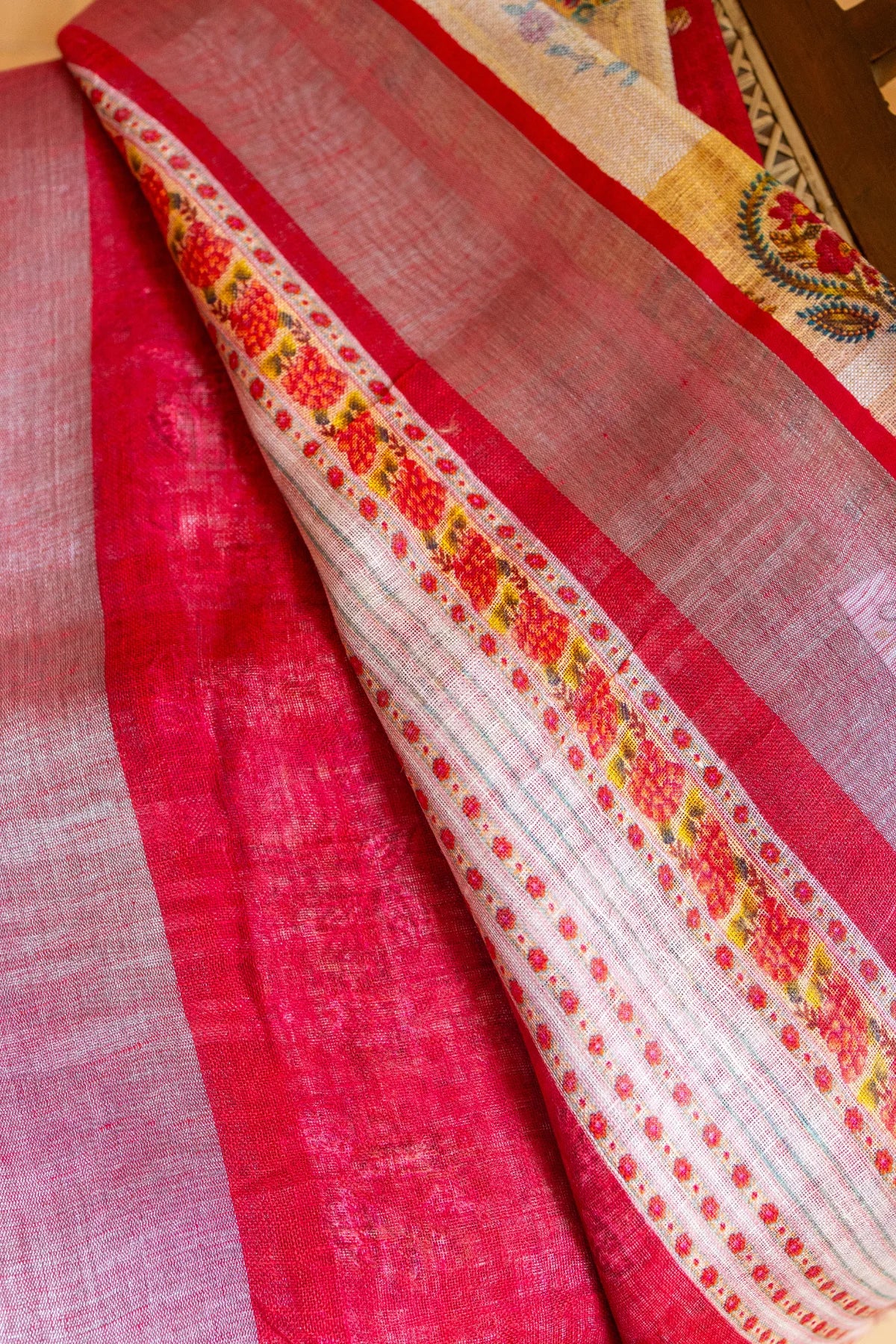 Printed Linen Cotton - Red 2