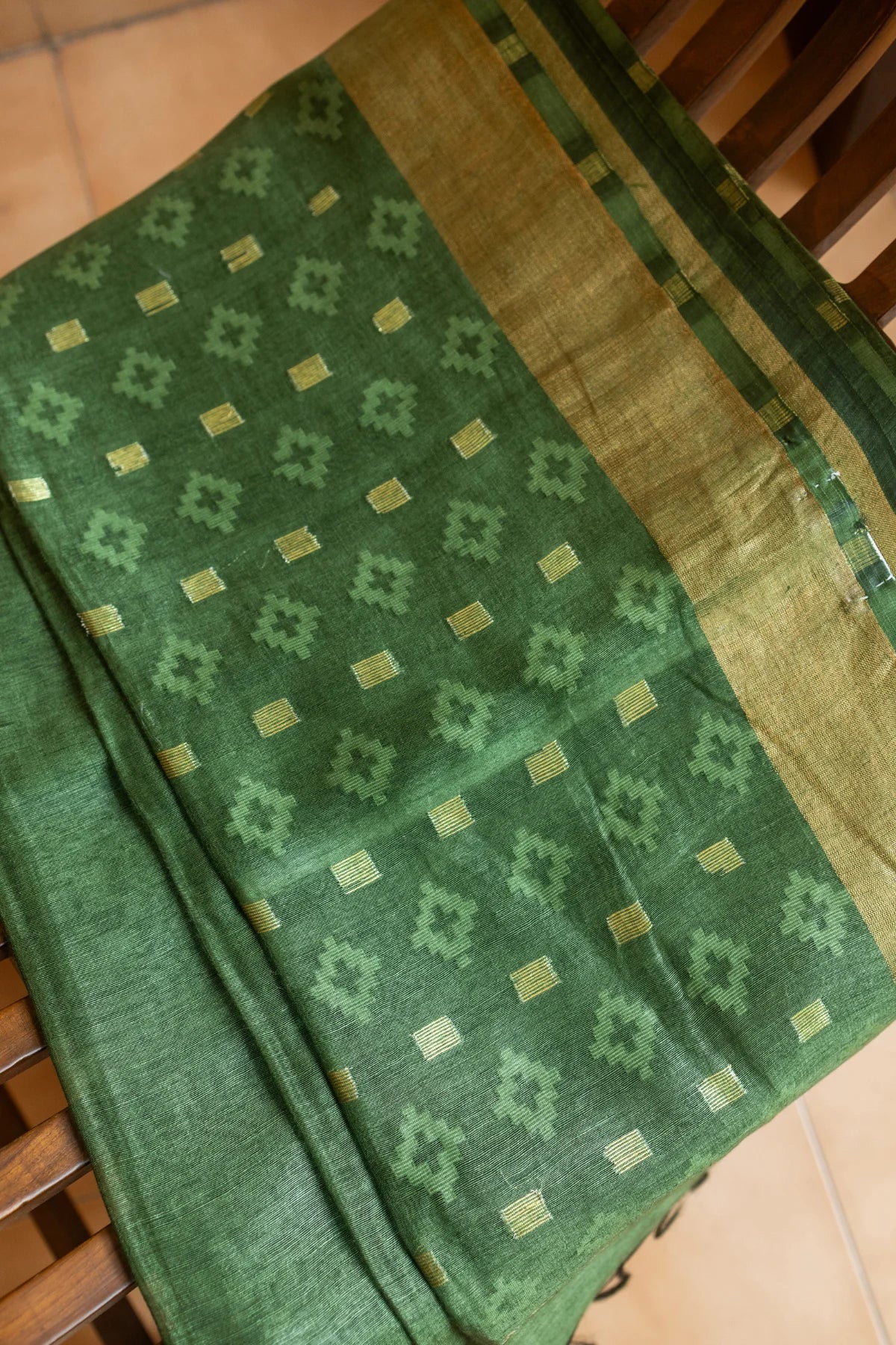 Linen Silk Sarees - Green