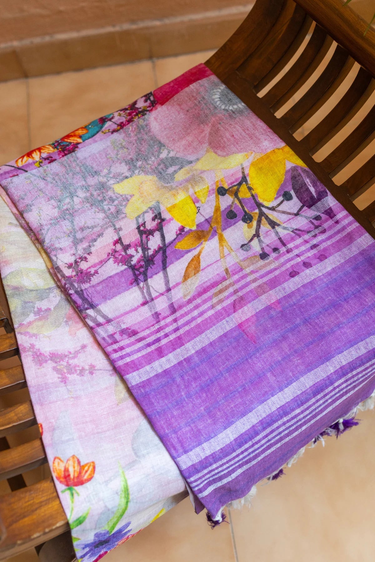 Printed Linen Cotton - Purple