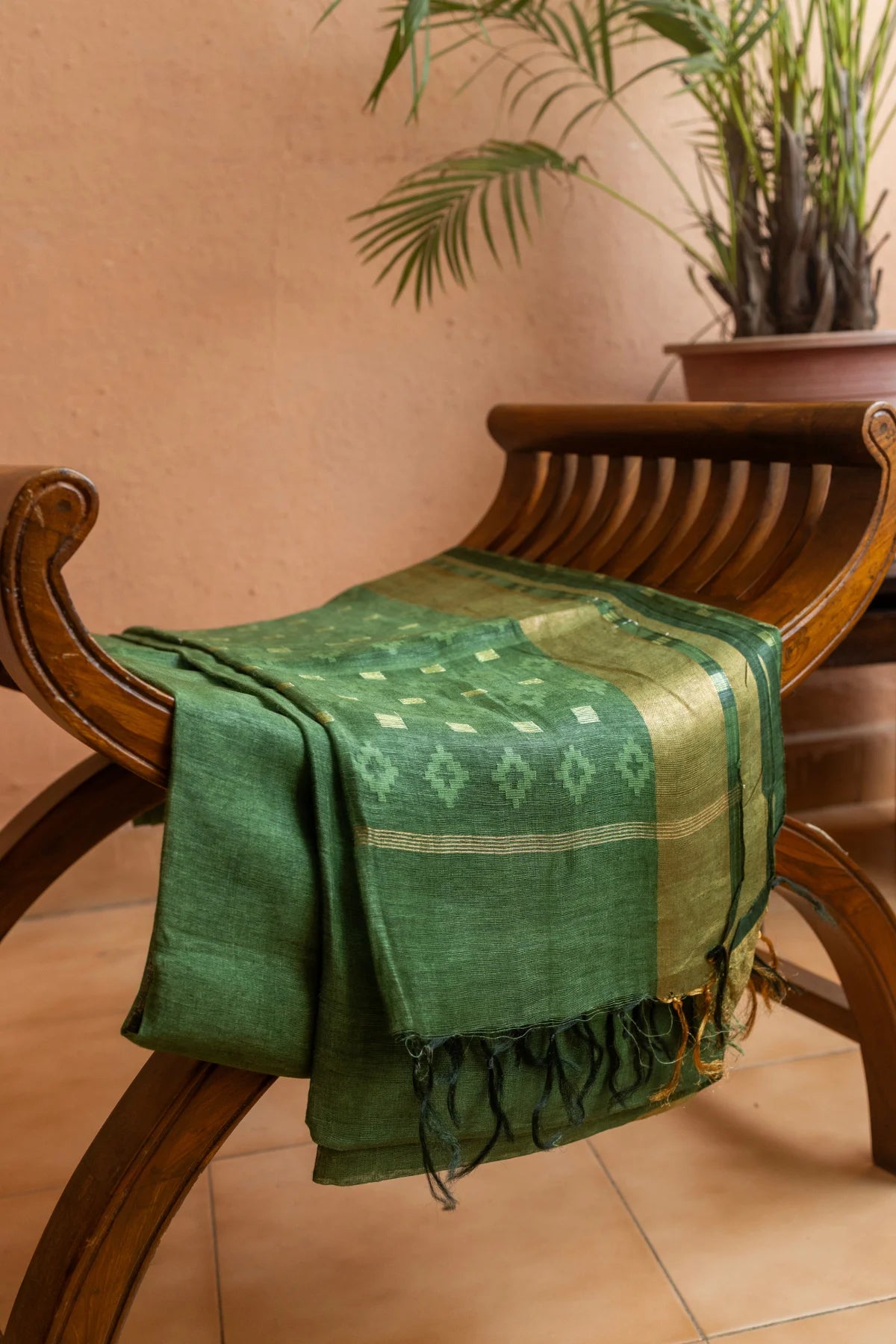 Linen Silk Sarees - Green