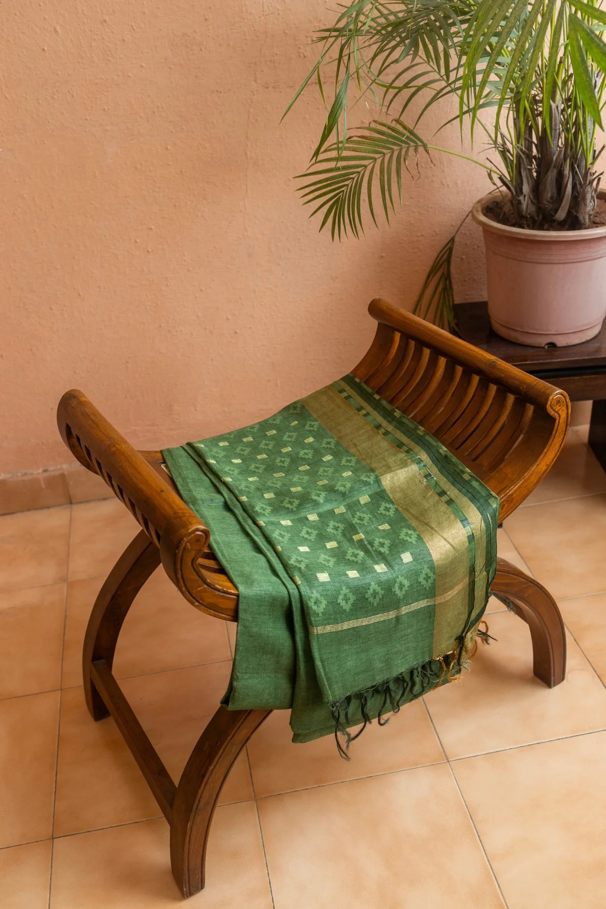 Linen Silk Sarees - Green