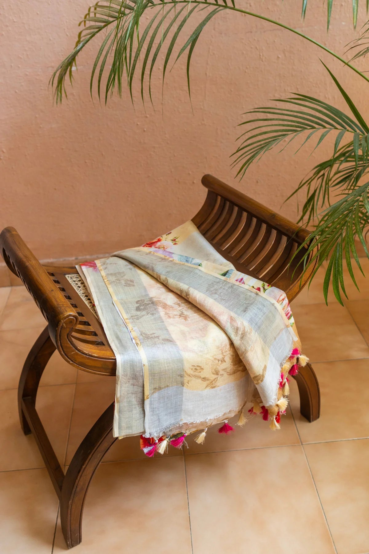 Printed Linen Cotton - Cream