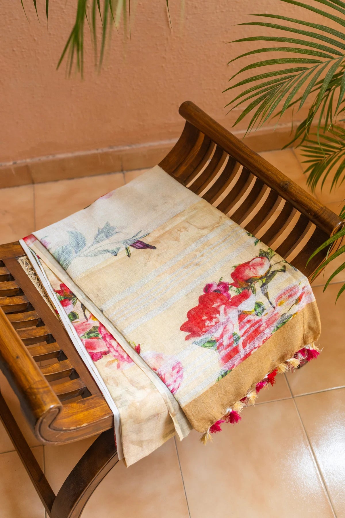 Printed Linen Cotton - Cream