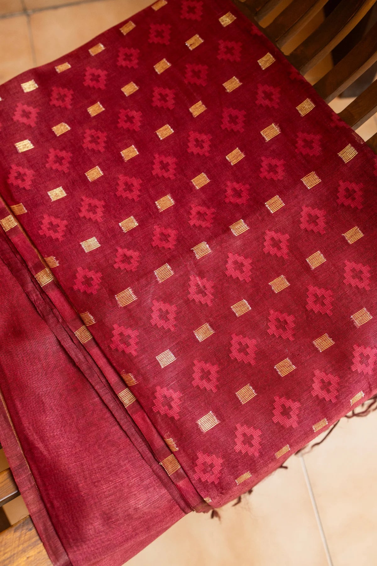 Linen Silk Sarees - Red