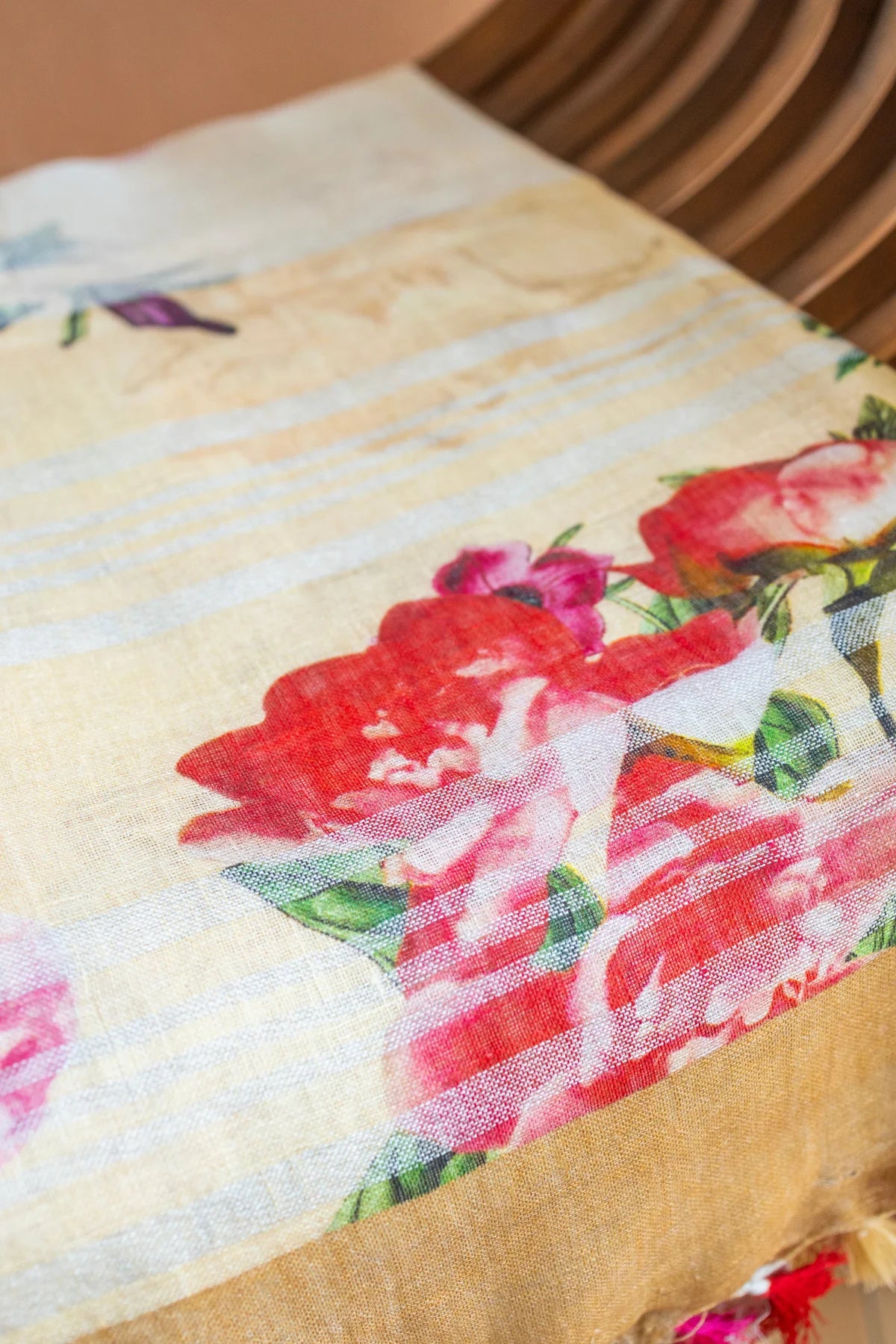 Printed Linen Cotton - Cream