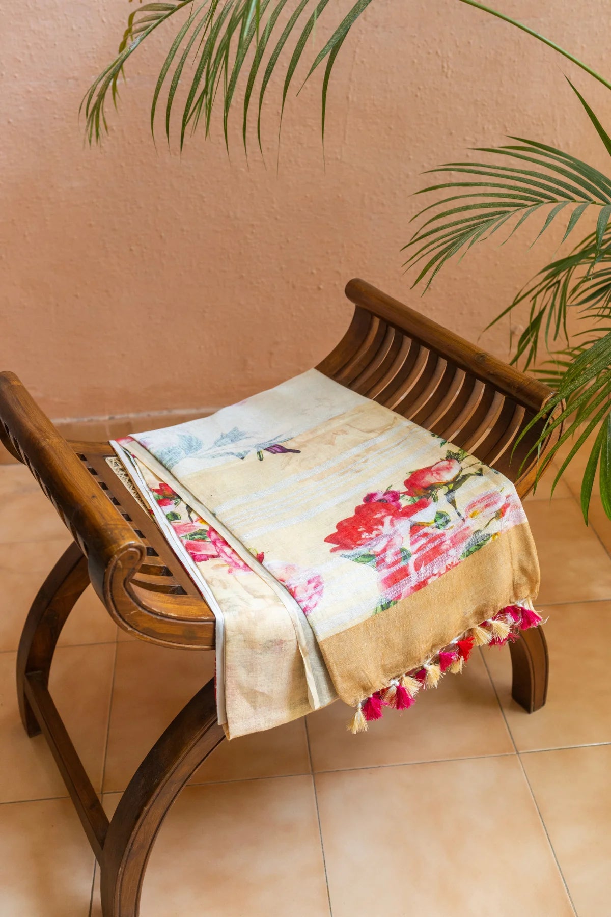 Printed Linen Cotton - Cream