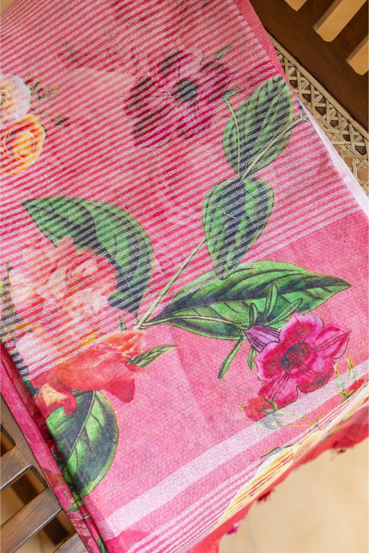 Printed Linen Cotton - Light Pink