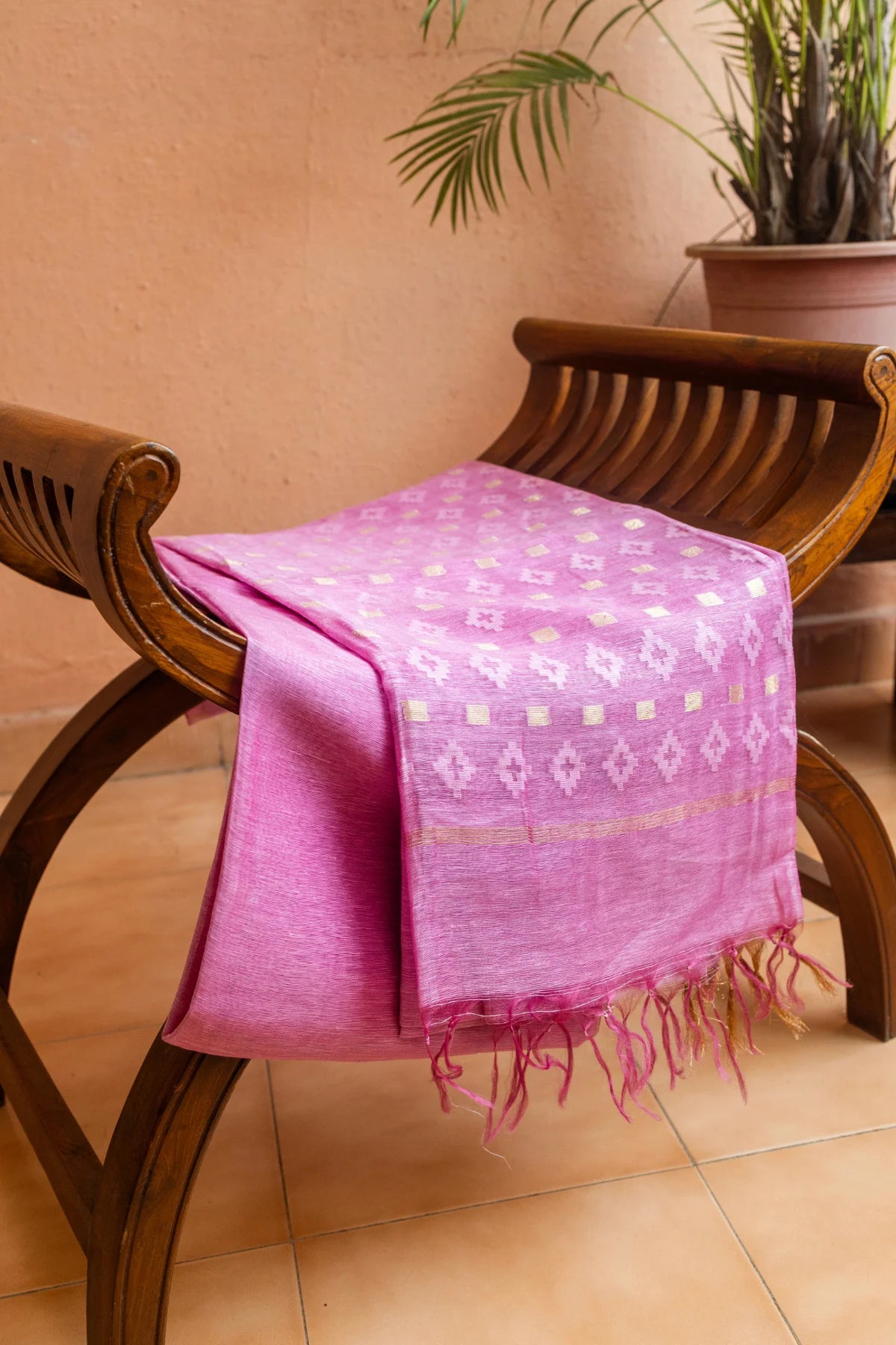Linen Silk Sarees - Pink 6