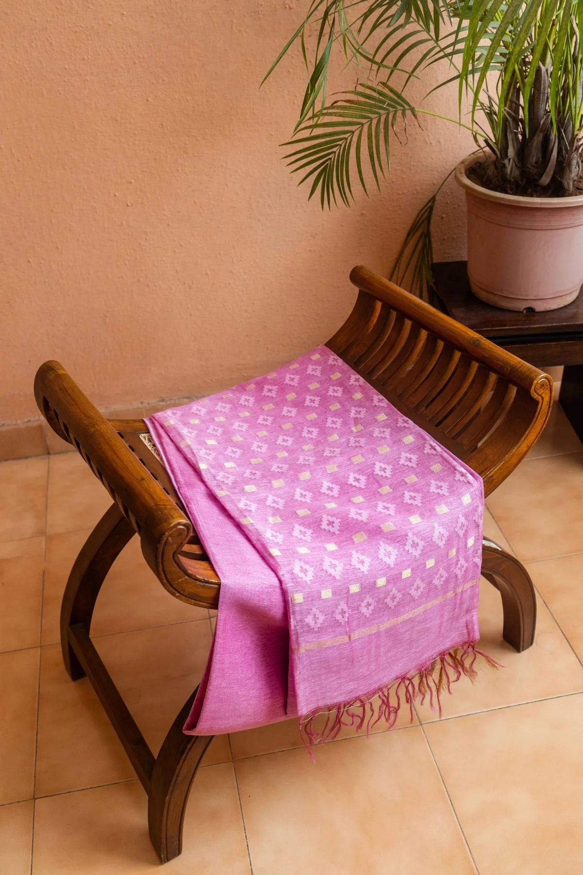 Linen Silk Sarees - Pink 6