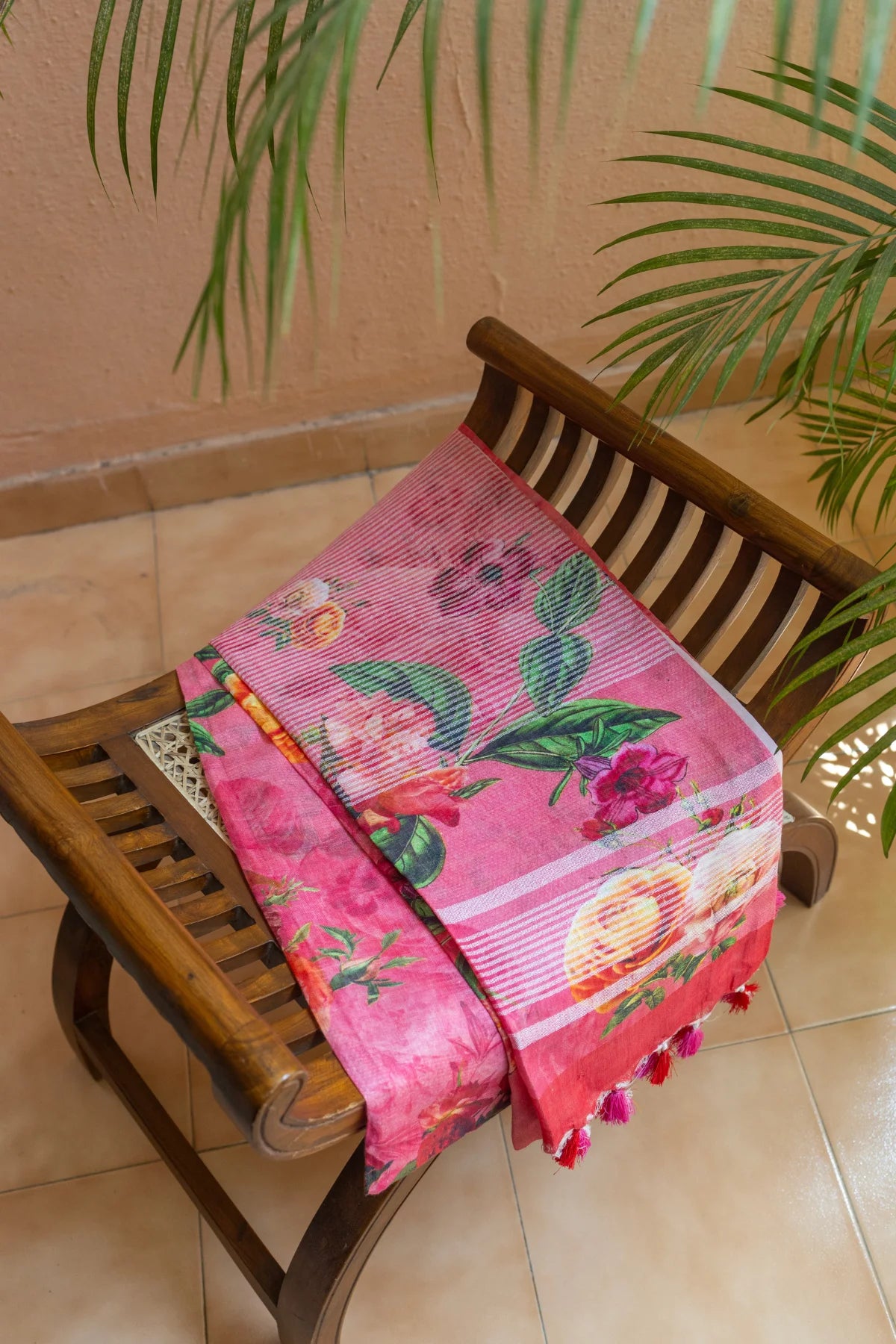 Printed Linen Cotton - Light Pink