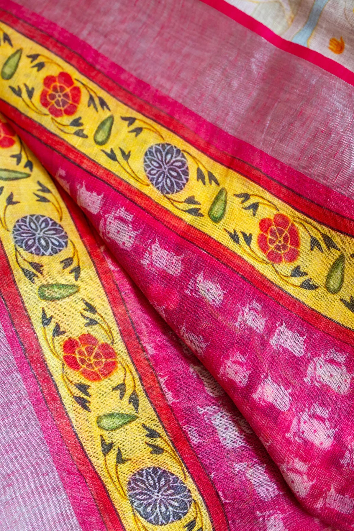 Printed Linen Cotton - Yellow 1