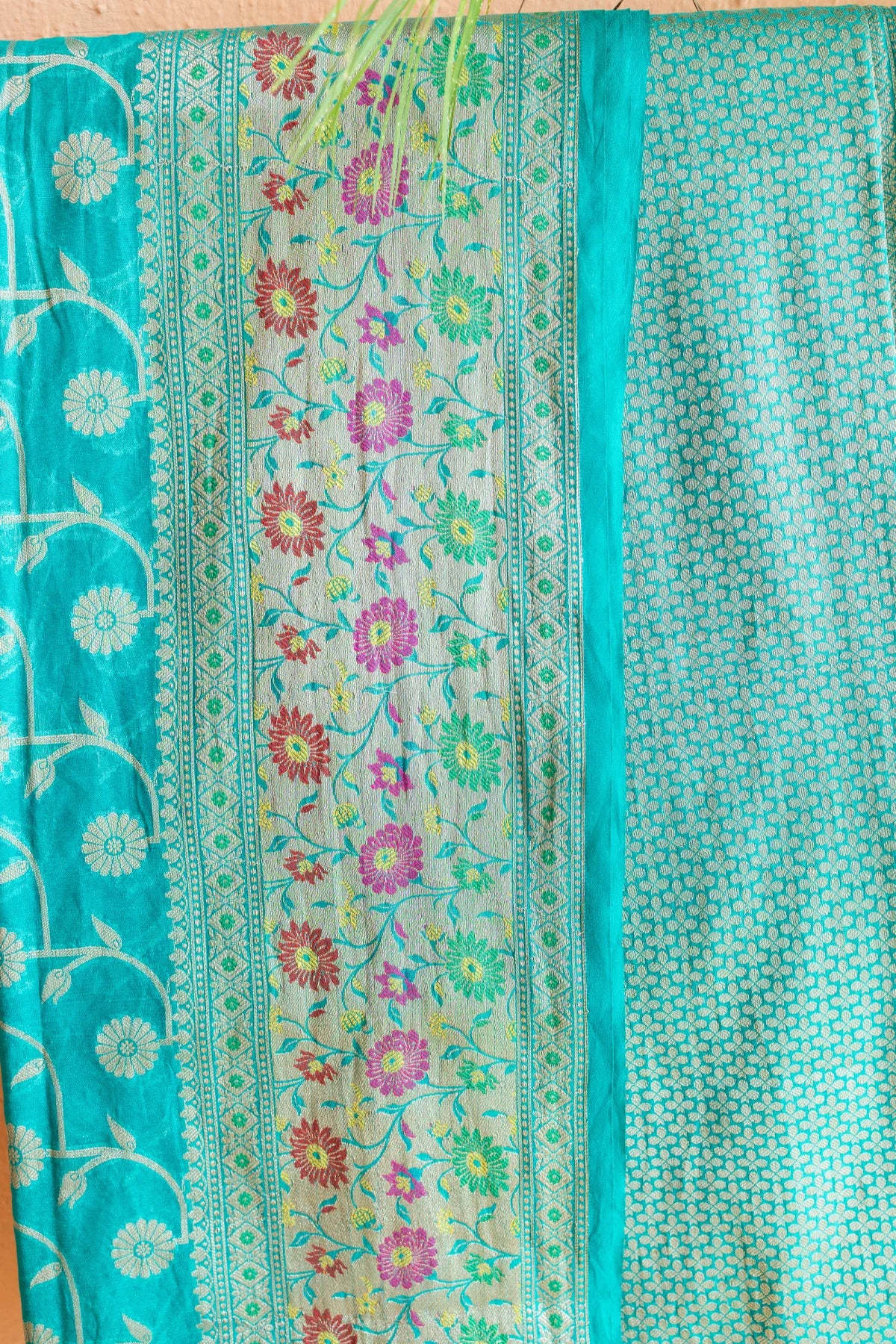 Banarasi Silk Sarees -  Turquoise Blue 2