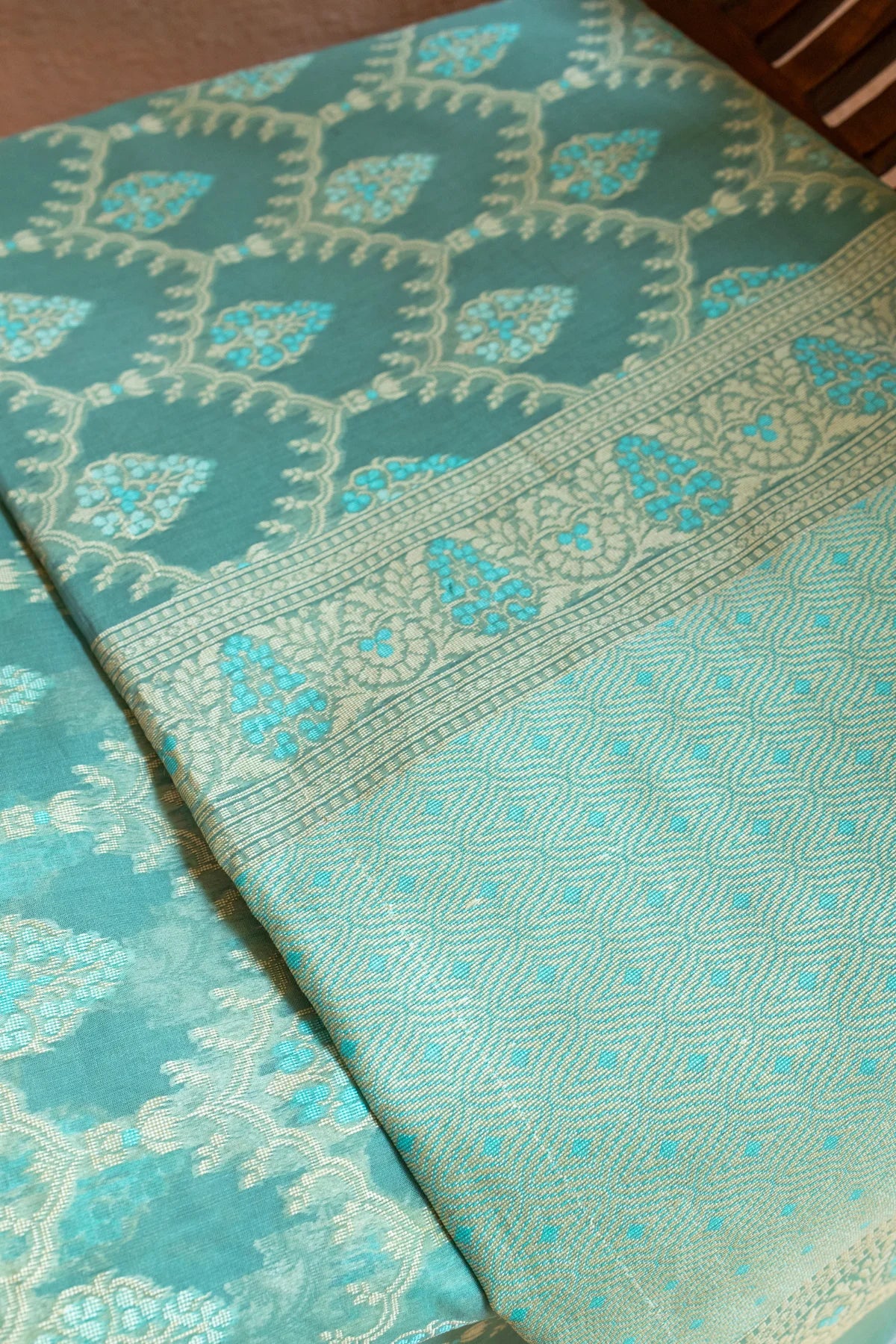 Banarasi Cotton Sarees - Skyblue- 2