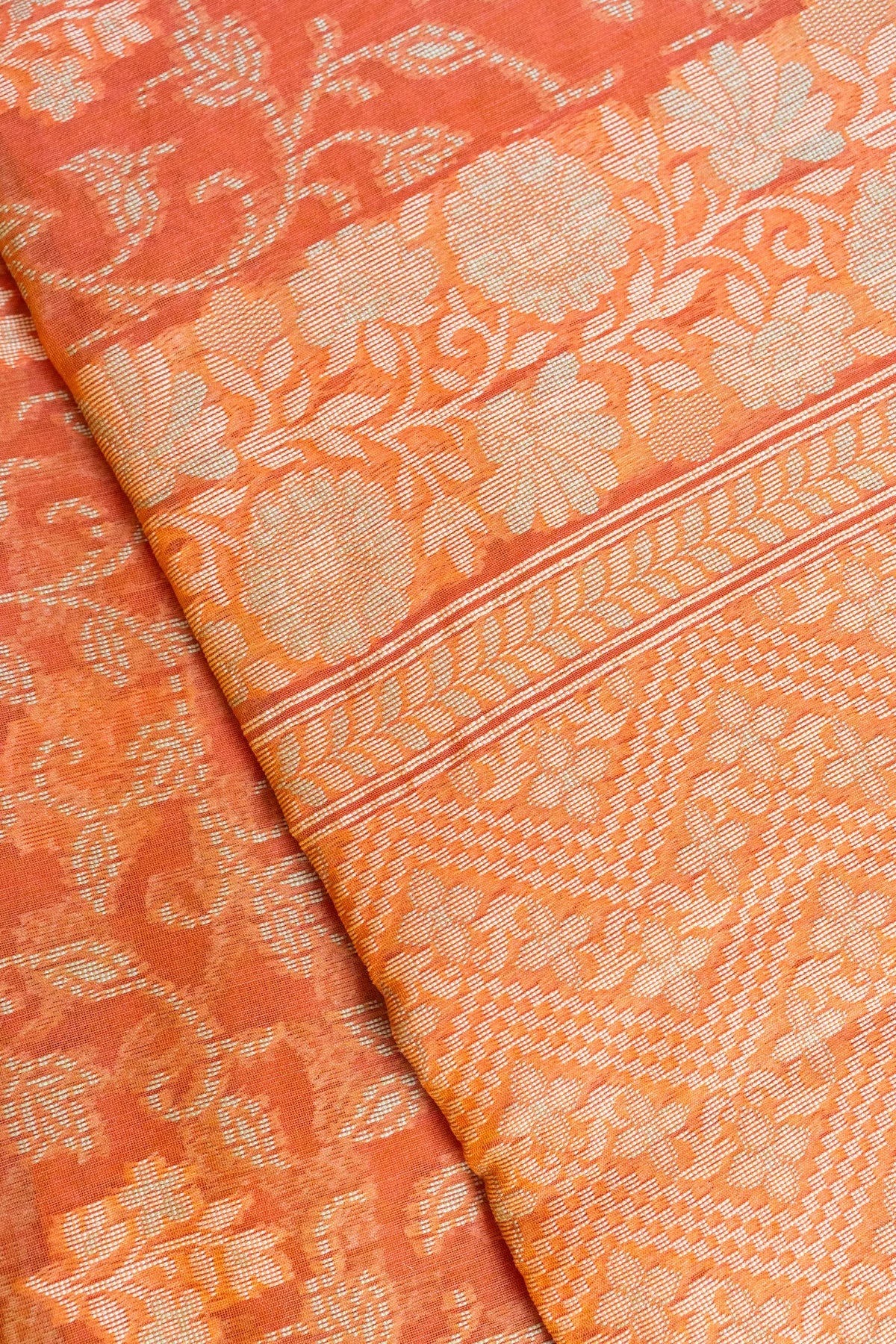 Banarasi Cotton Sarees - orange