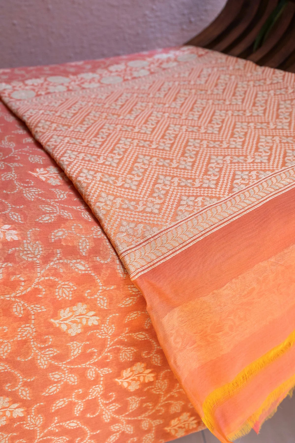 Banarasi Cotton Sarees - orange