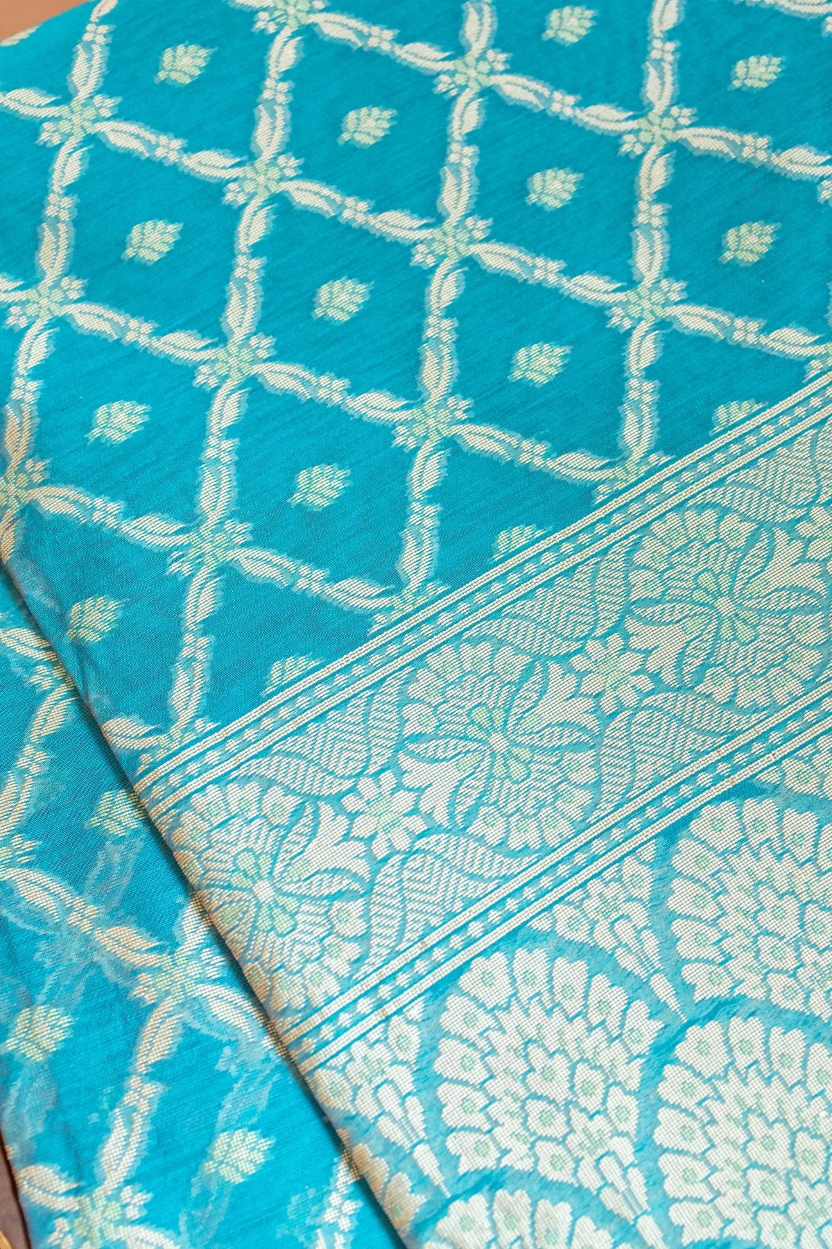 Banarasi Cotton Sarees - skyblue -1