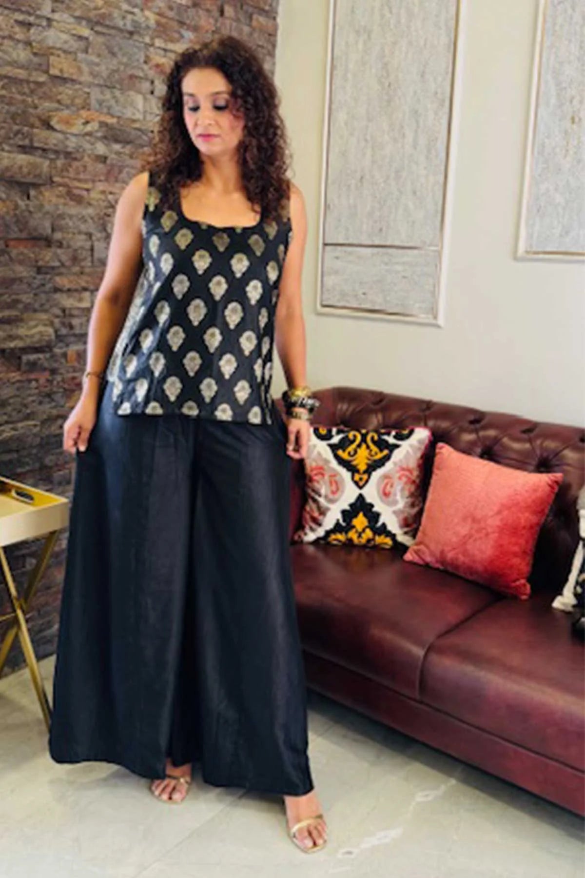 Banarasi Silk Co-Ord Set - Black