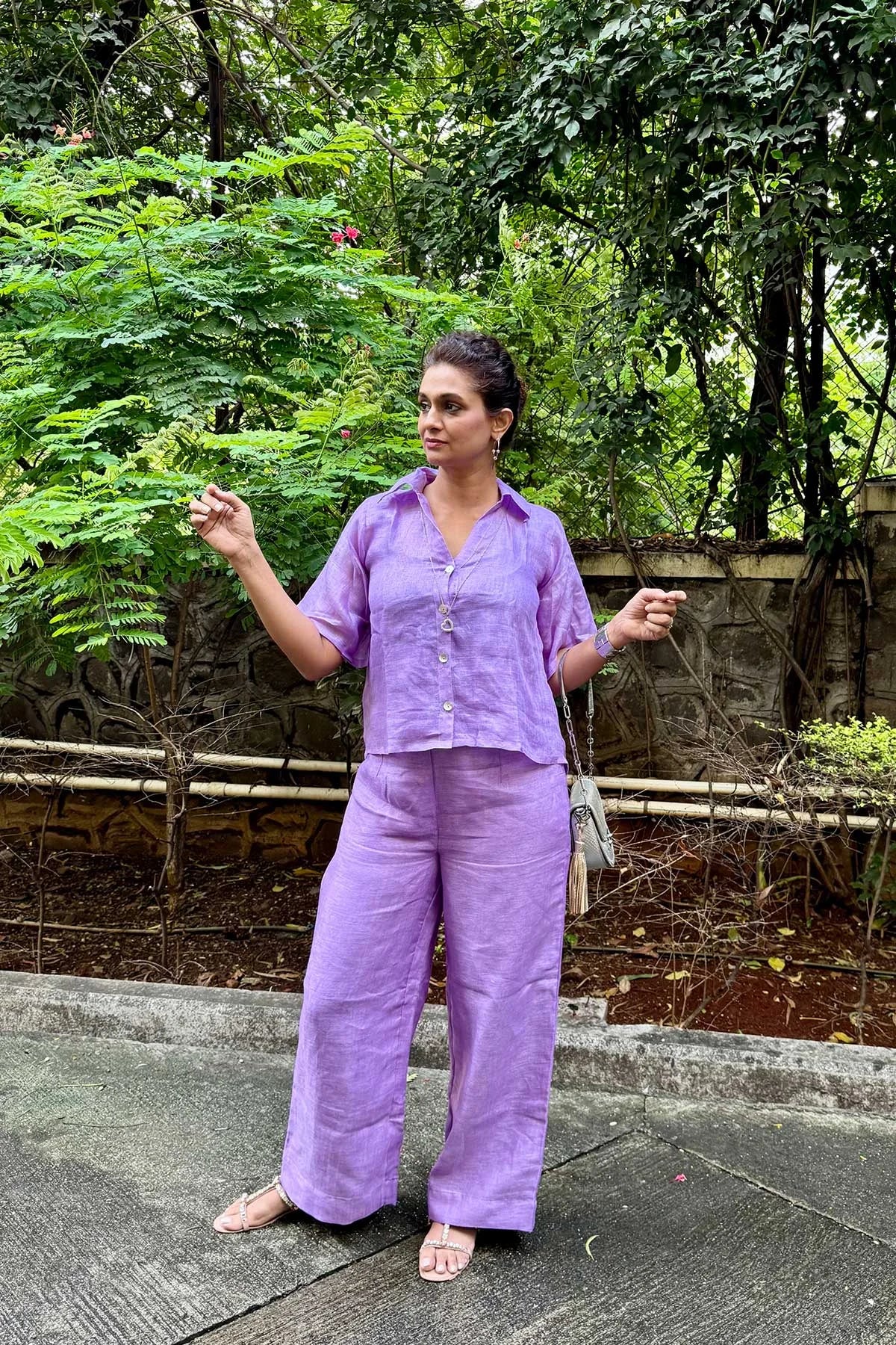 Linen Co-Ord Set - Solid Colour - Lavender