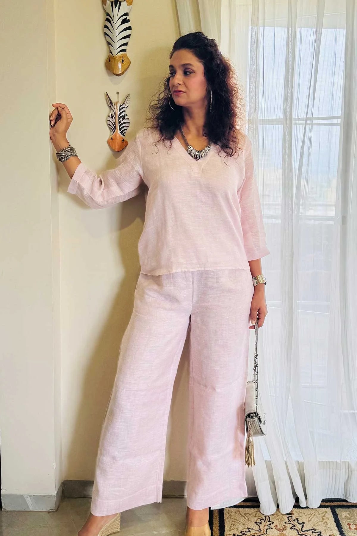 Linen Co-Ord Set - Solid Colour - Cream