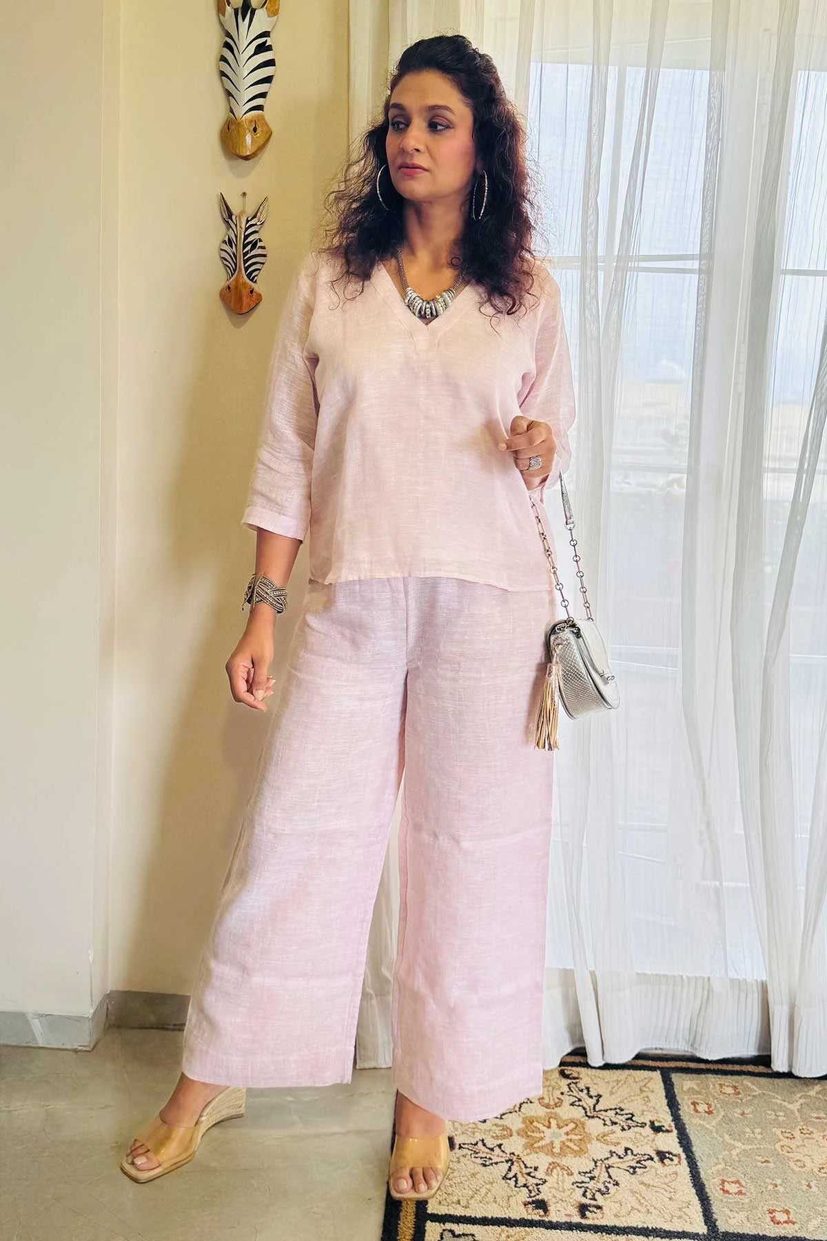 Linen Co-Ord Set - Solid Colour - Cream