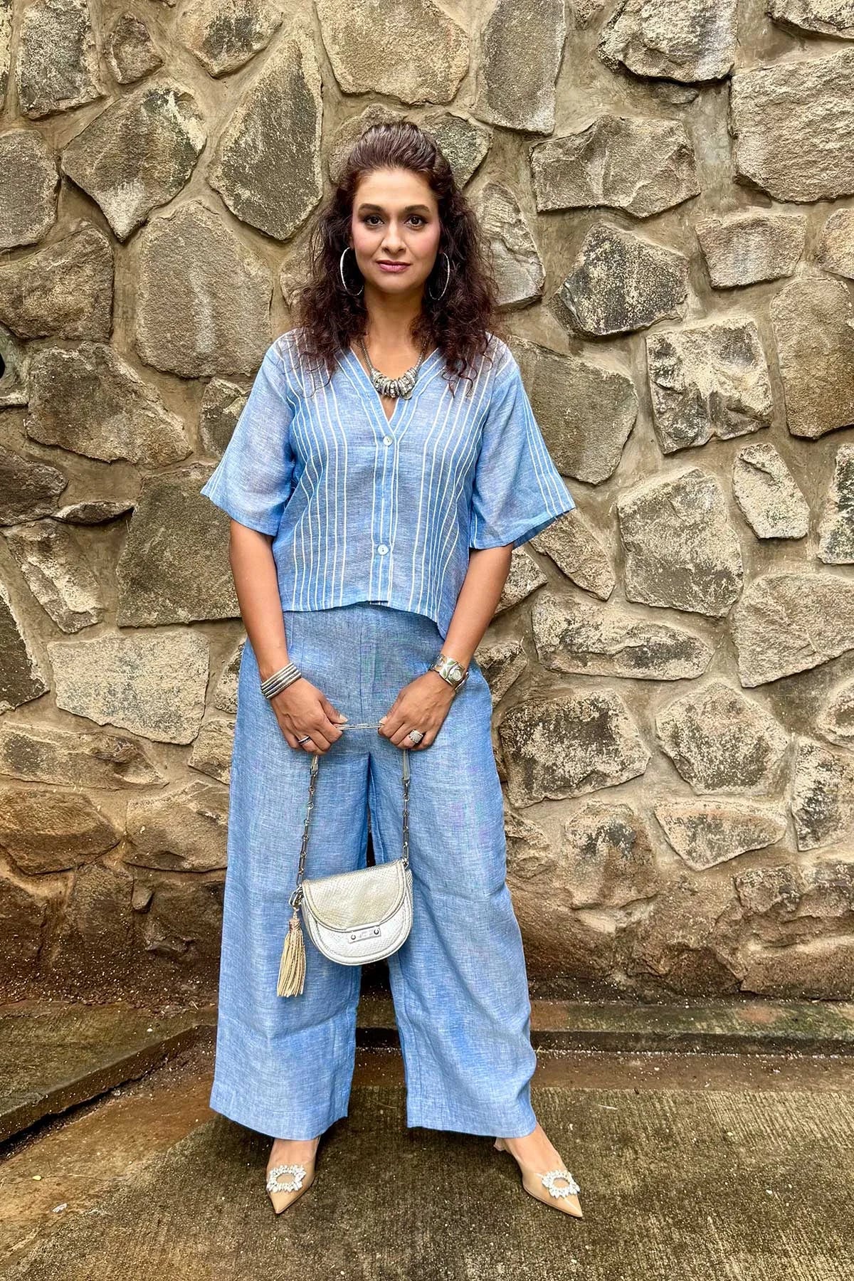 Linen Co-Ord Set - Solid Colour - Light Blue